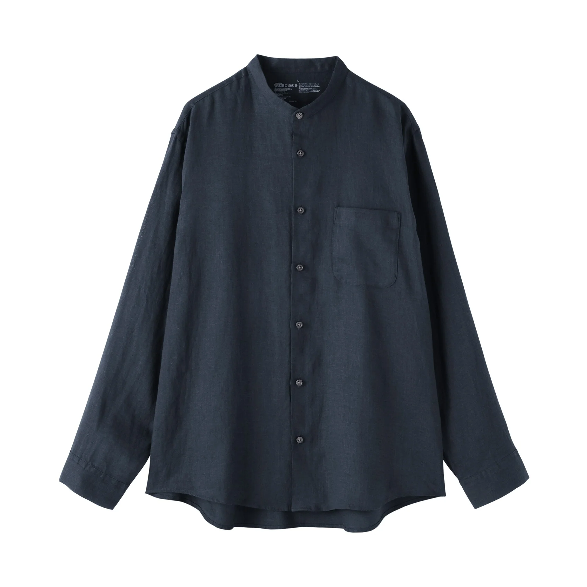Linen Stand Collar Shirt - Image 2