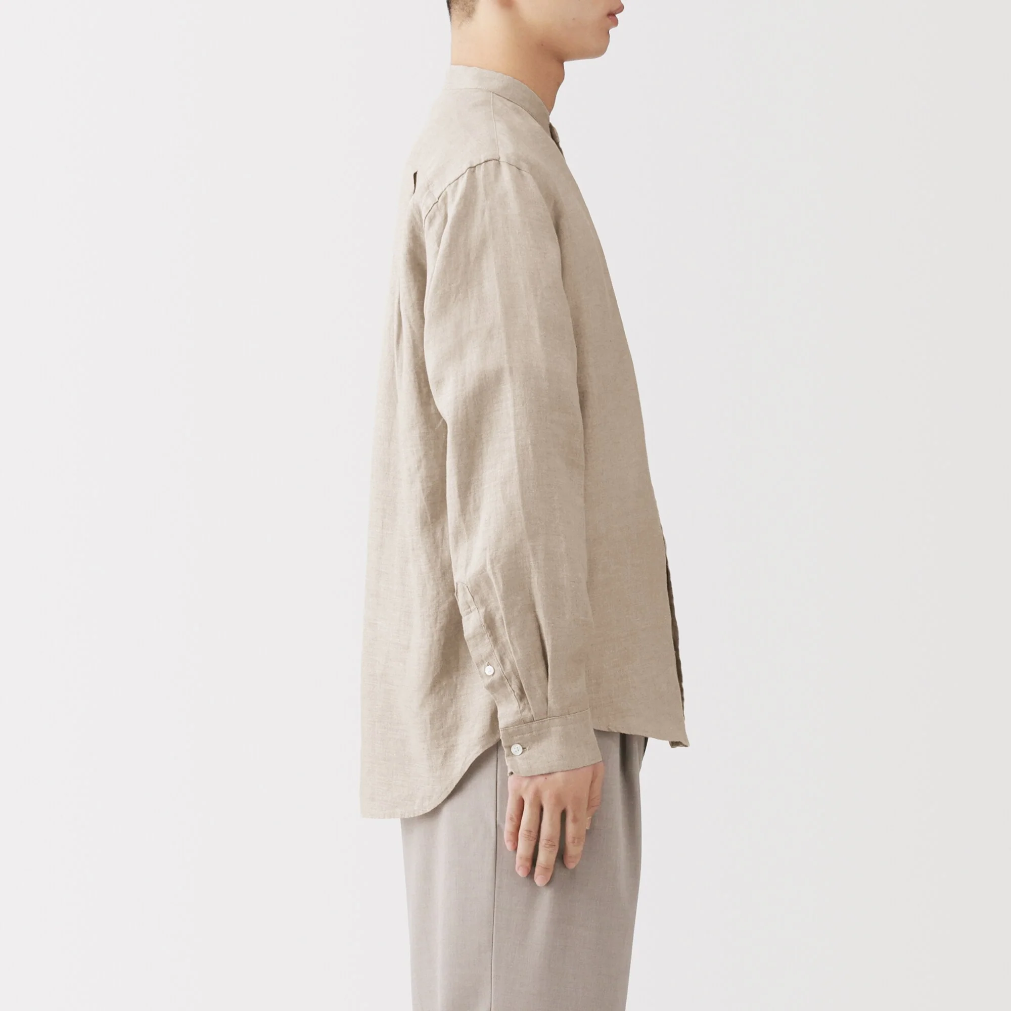 Linen Stand Collar Shirt - Image 32