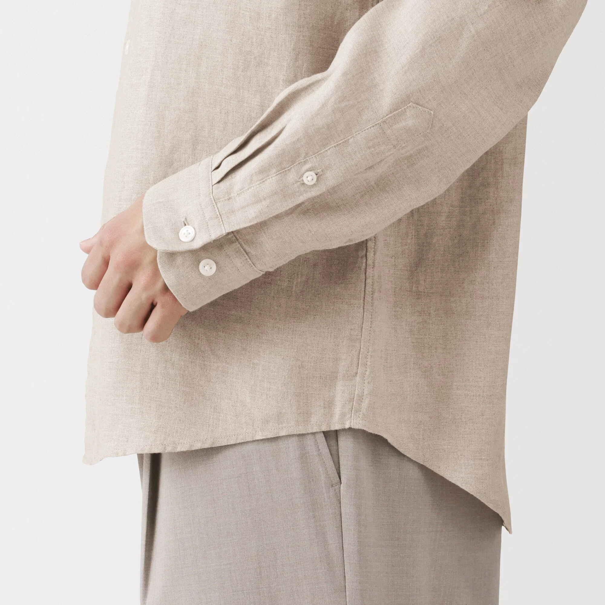 Linen Stand Collar Shirt - Image 8