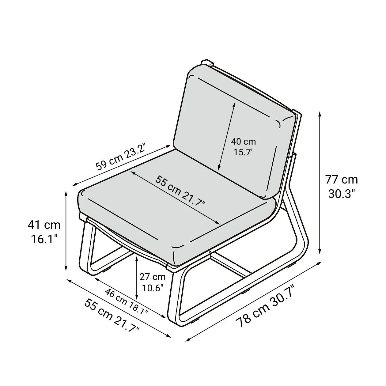 Living Dining Sofa Chair - Oak (Cover Sold Separately) - Image 6