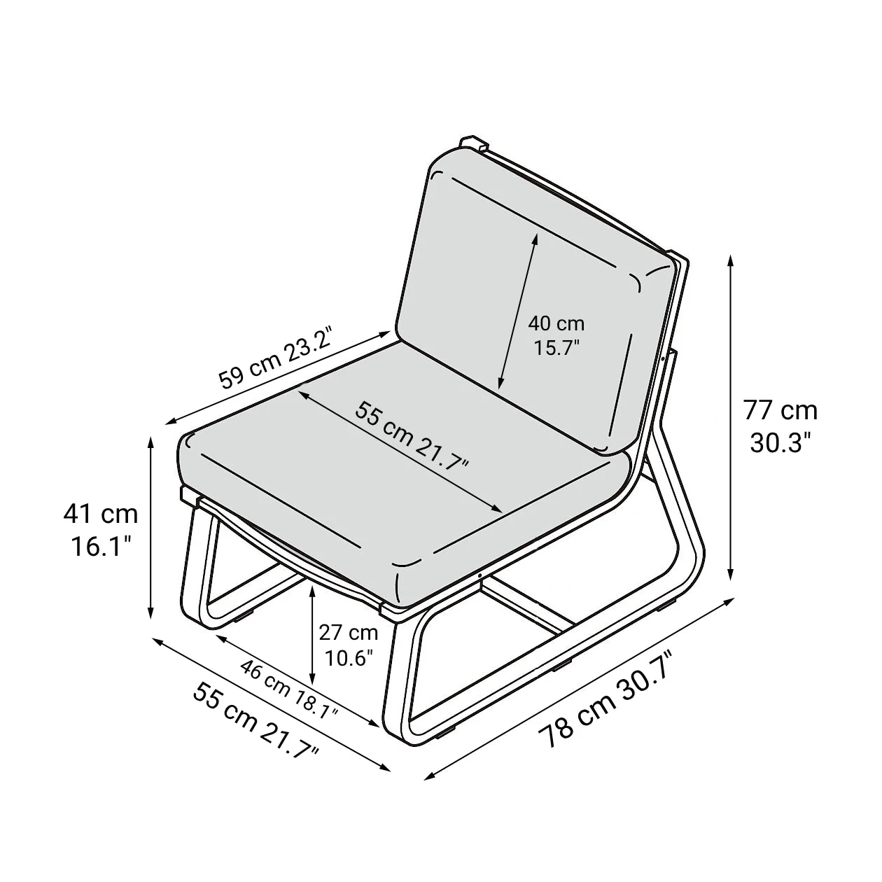 Living Dining Sofa Chair - Walnut (Cover Sold Separately) - Image 6