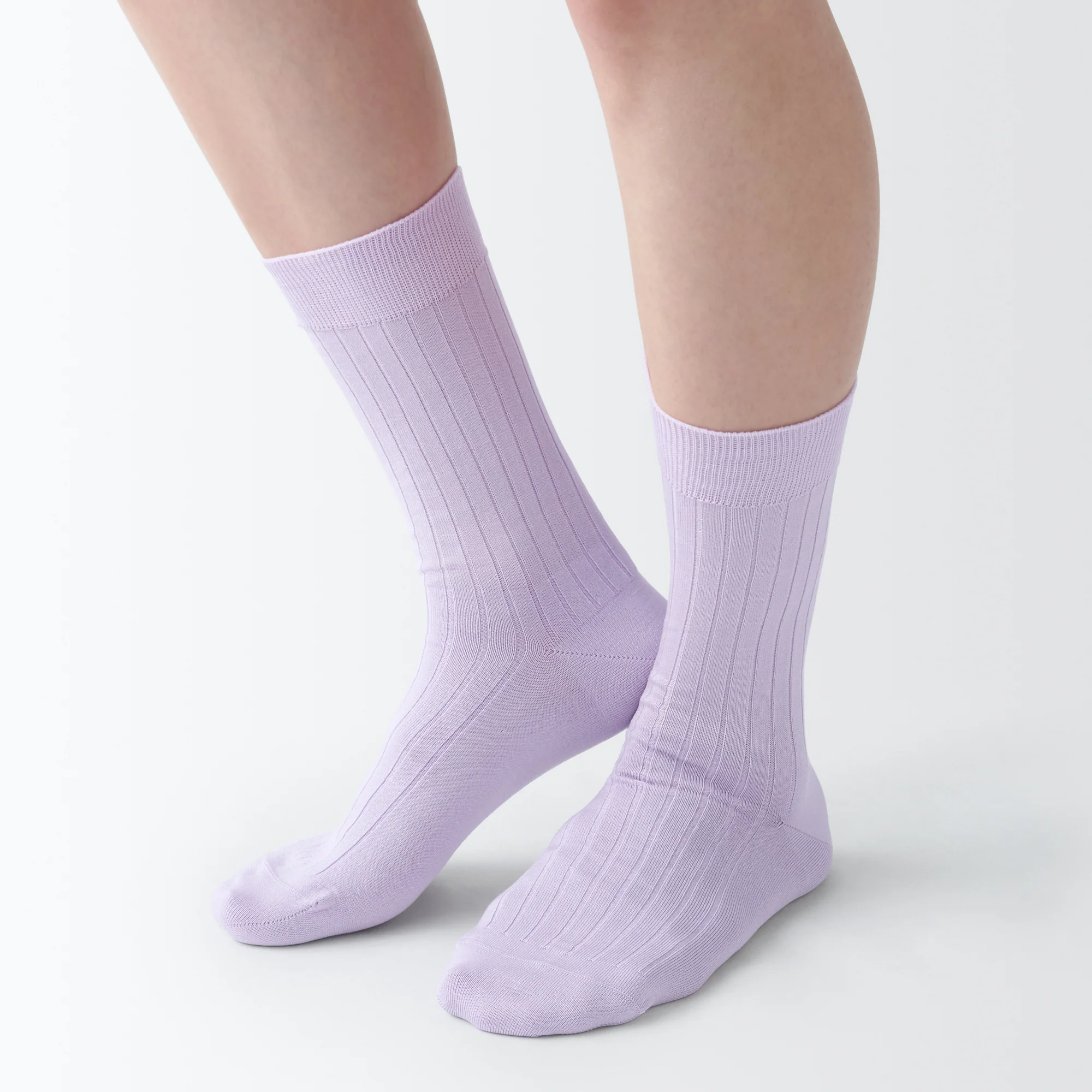 Lustrous Cotton Yarn Ribbed Socks - Image 13