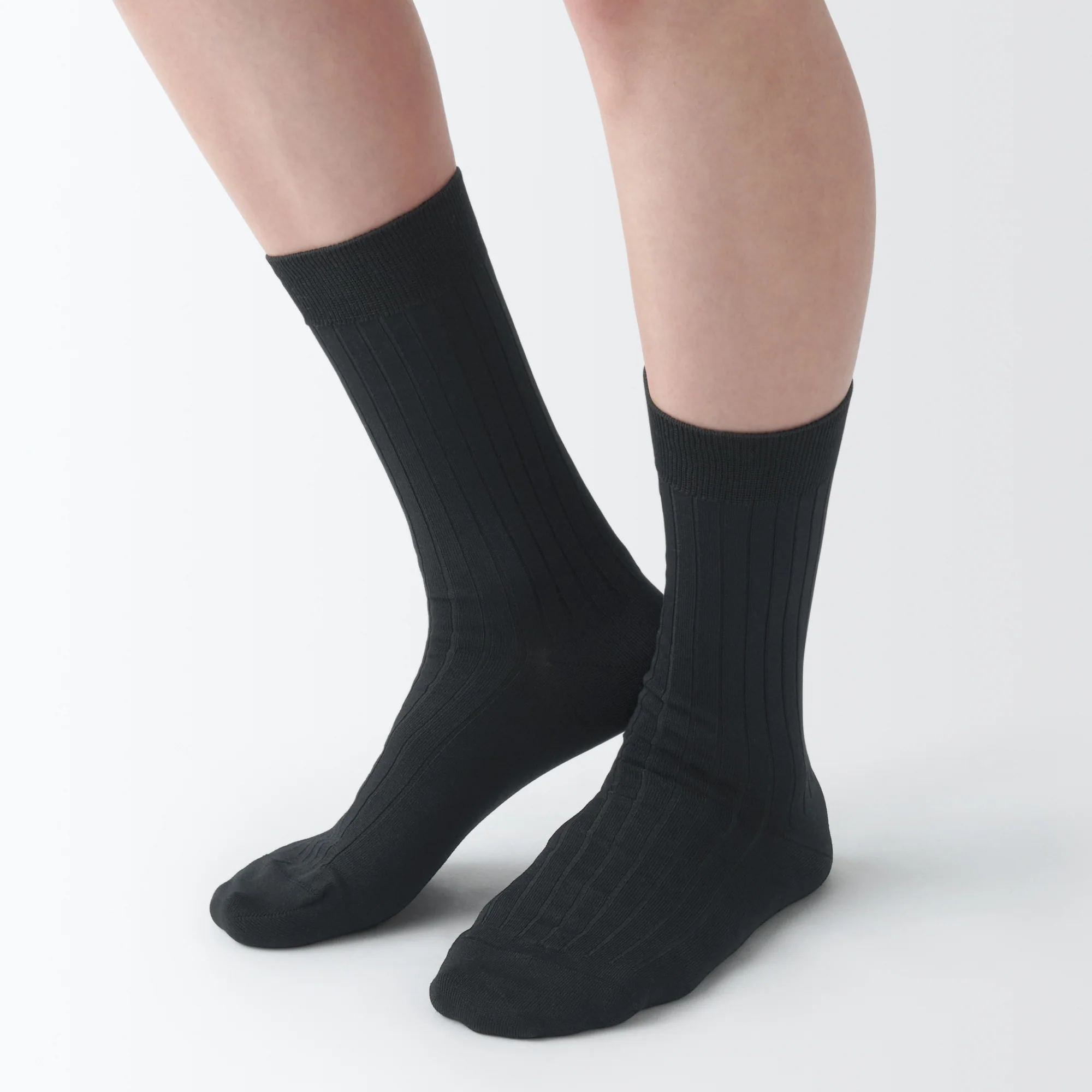 Lustrous Cotton Yarn Ribbed Socks - Image 19