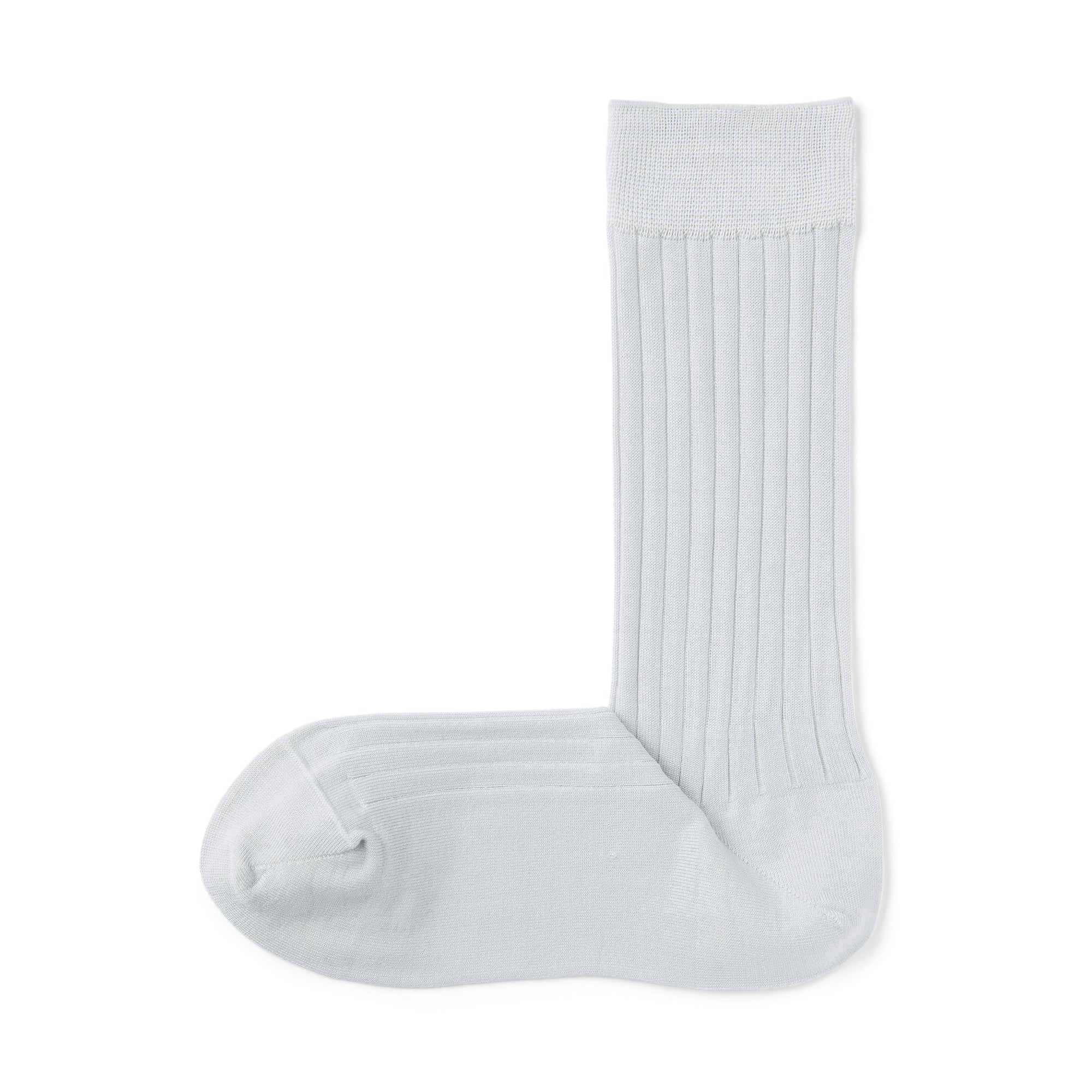 Lustrous Cotton Yarn Ribbed Socks - Image 2
