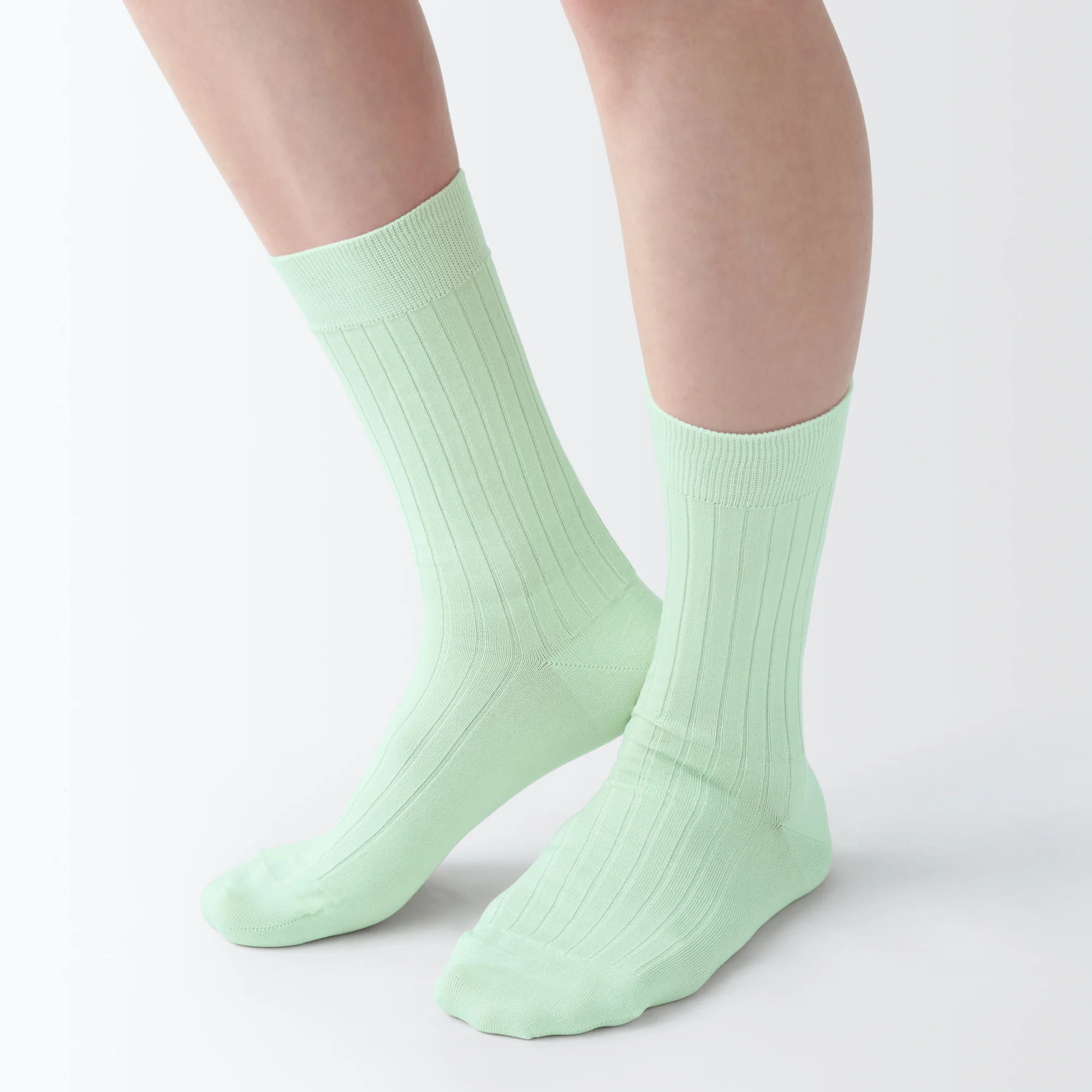 Lustrous Cotton Yarn Ribbed Socks - Image 9