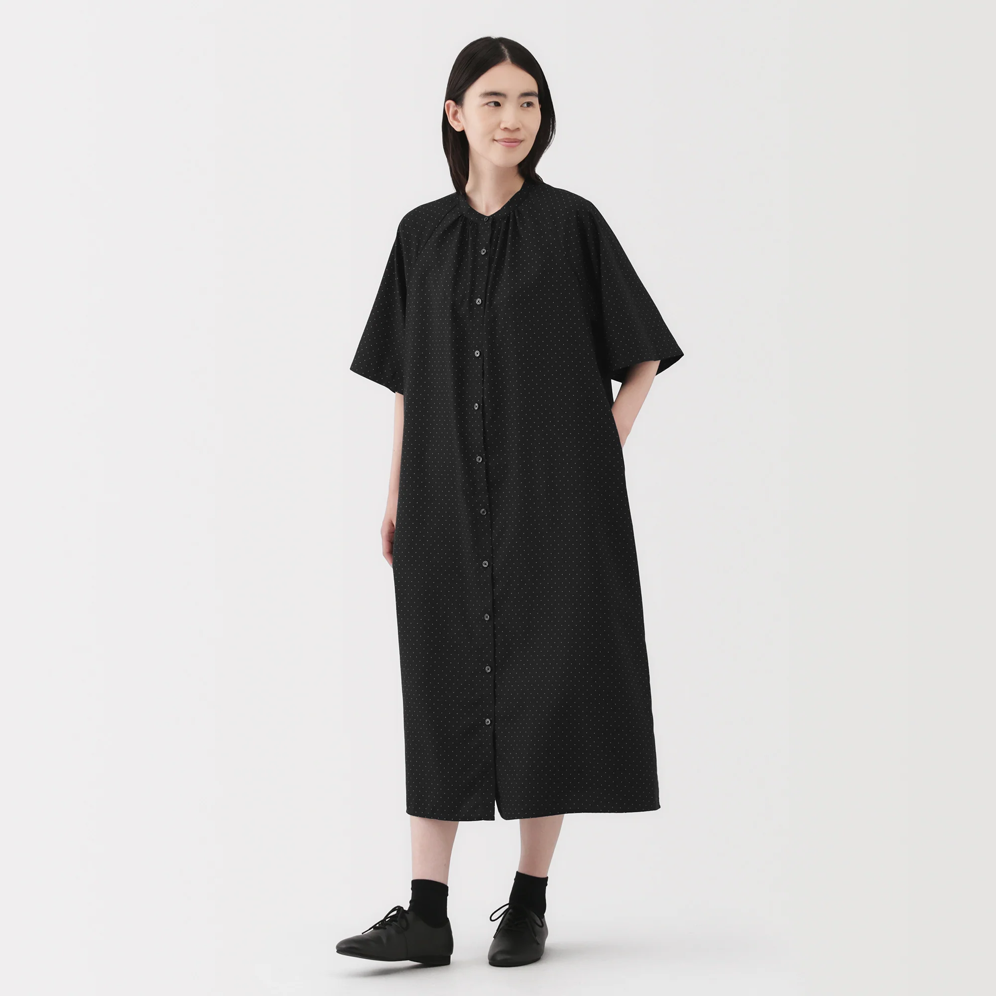 Lyocell Blend Half-Sleeve Dress - Image 19