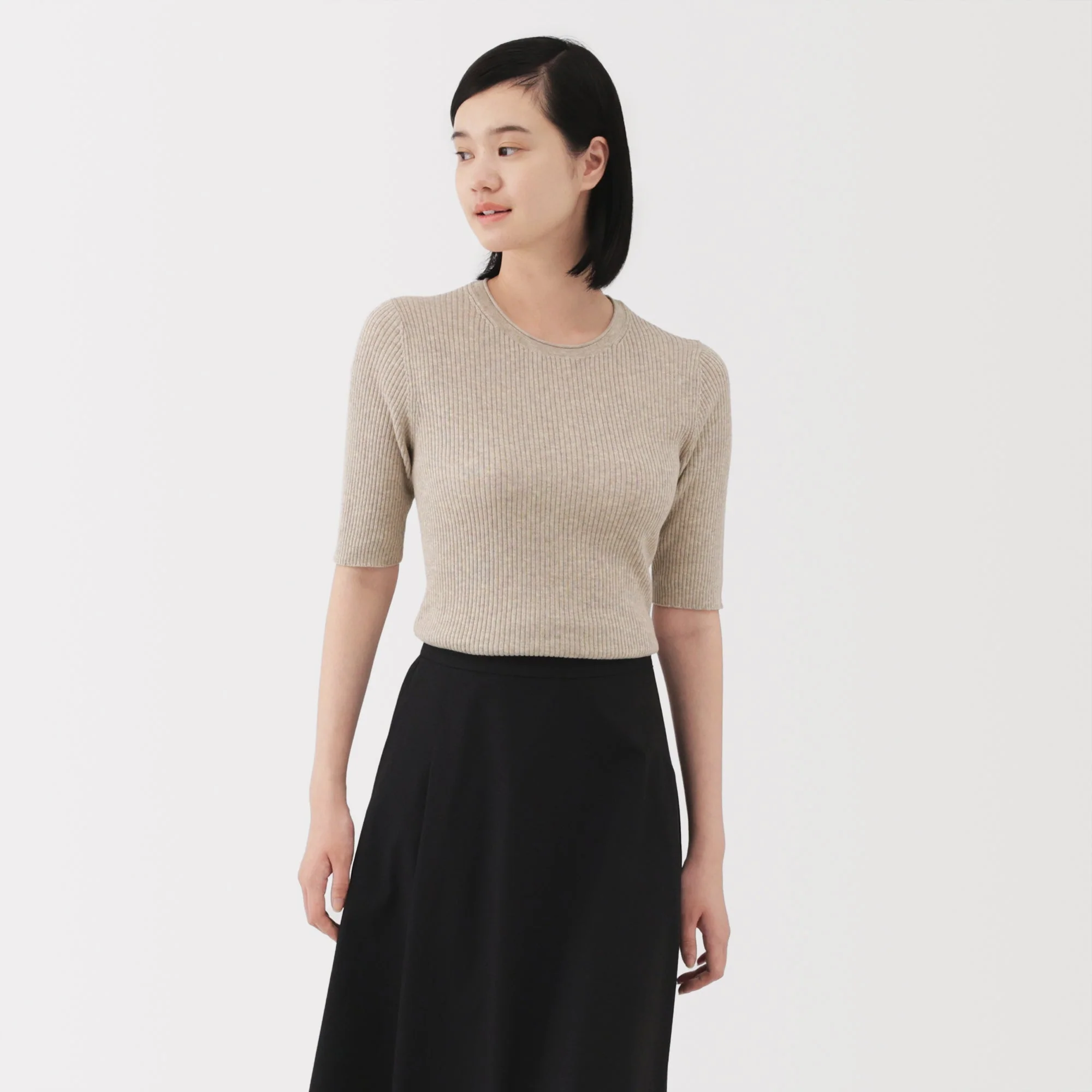 Lyocell Blend Half Sleeve Sweater - Image 3