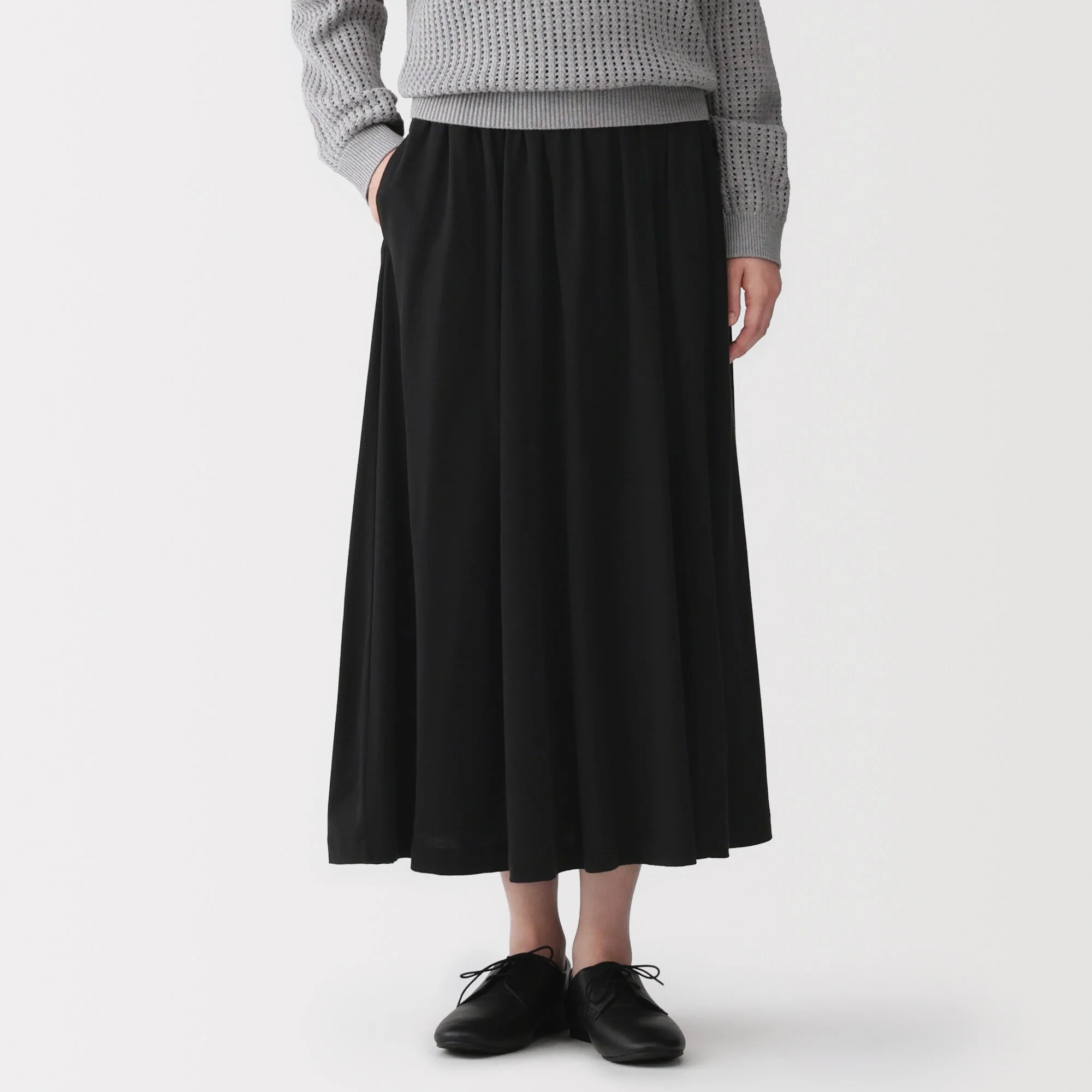 Lyocell Blend Jersey Gathered Skirt - Image 3