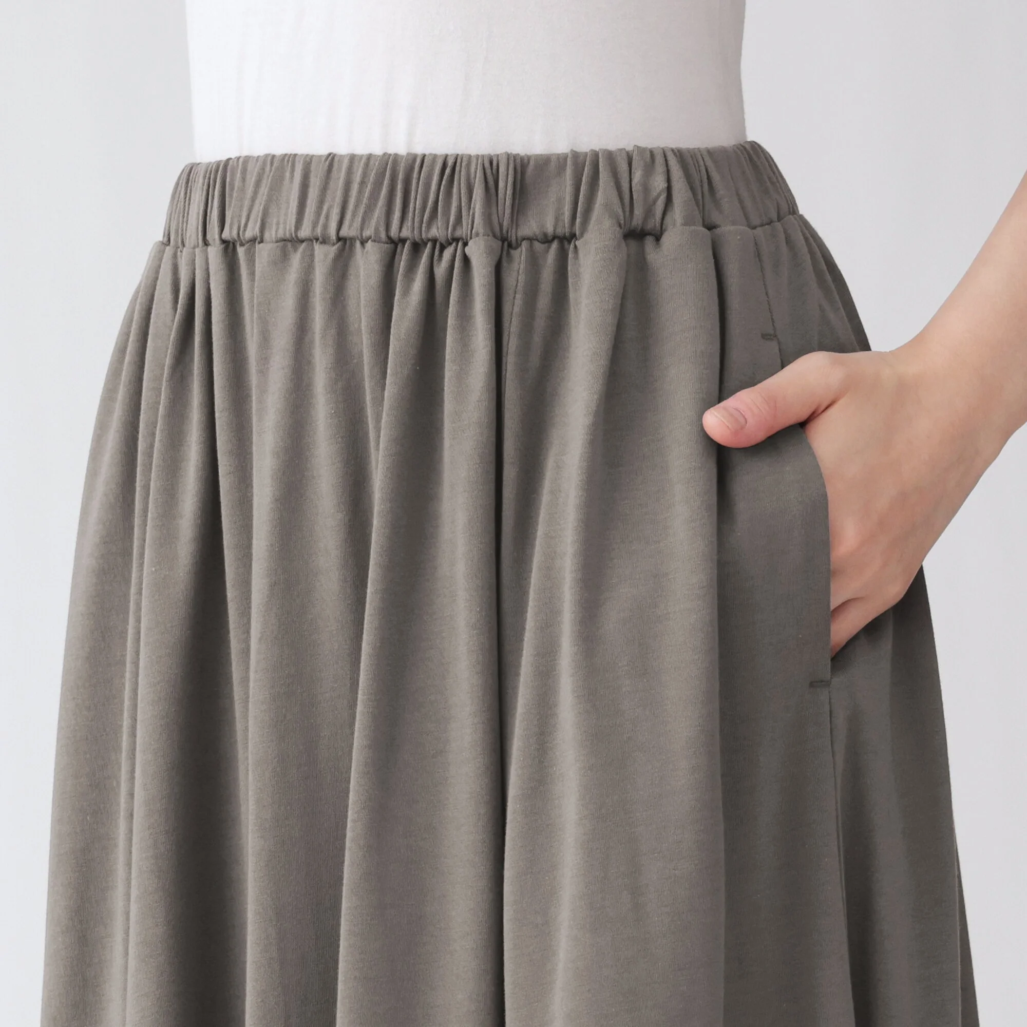 Lyocell Blend Jersey Gathered Skirt - Image 7
