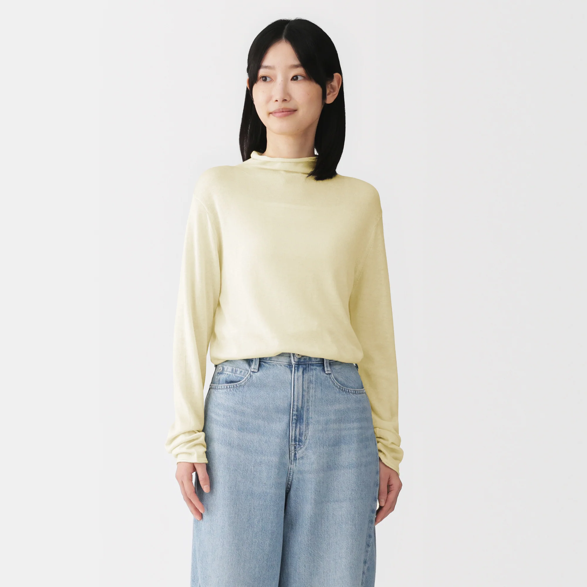 Lyocell Blend Mockneck Sweater