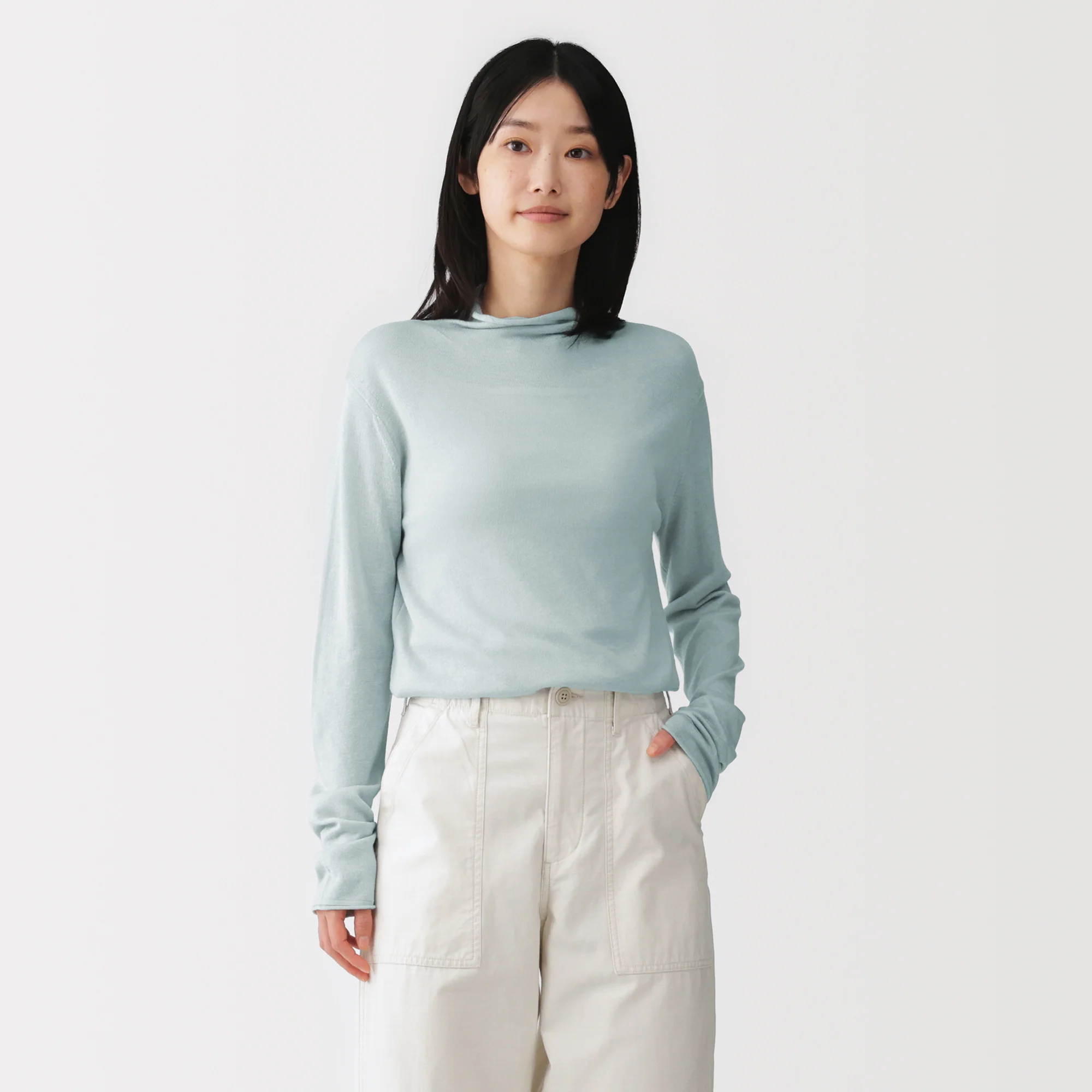 Lyocell Blend Mockneck Sweater - Image 11