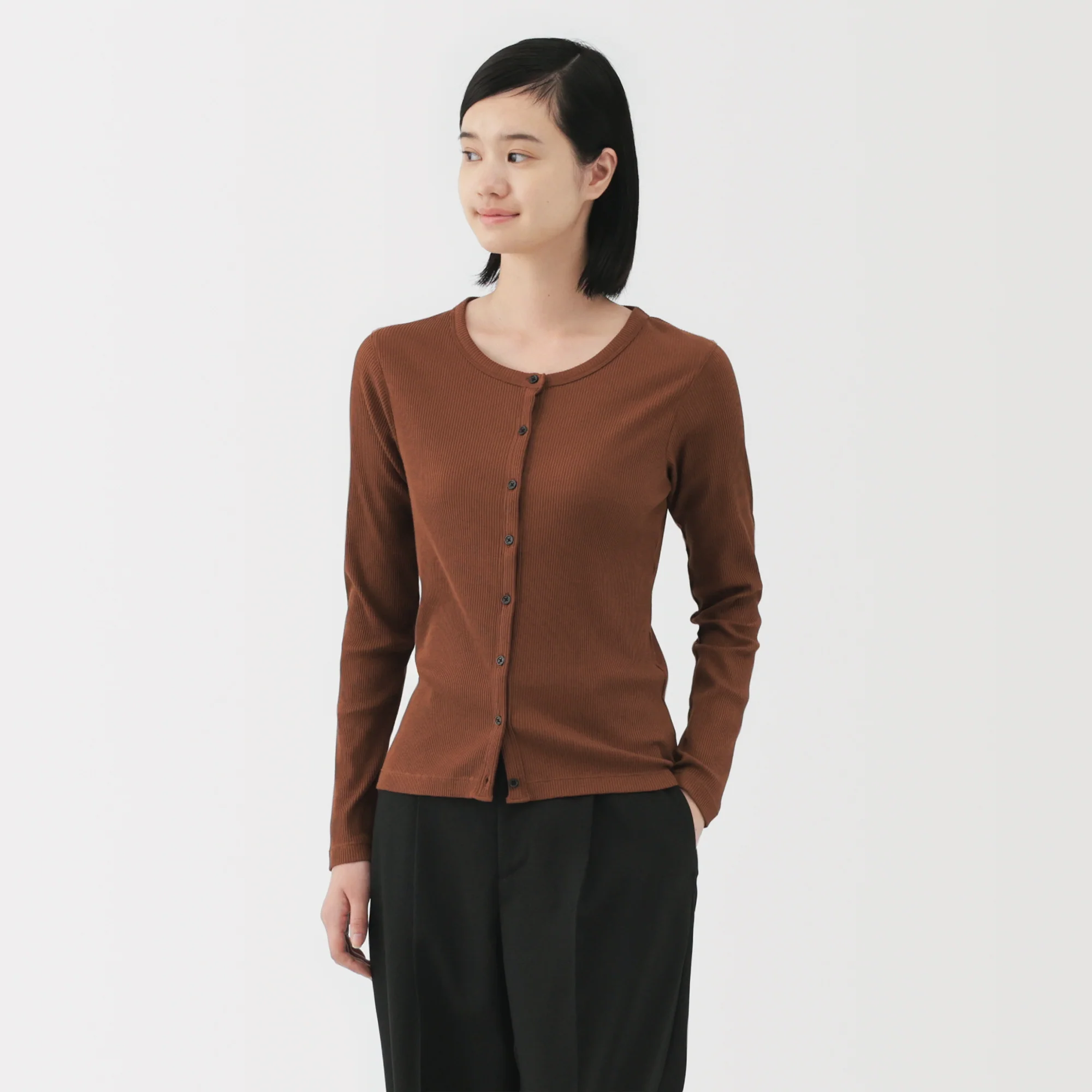 Lyocell Blend Rib Cardigan - Image 3