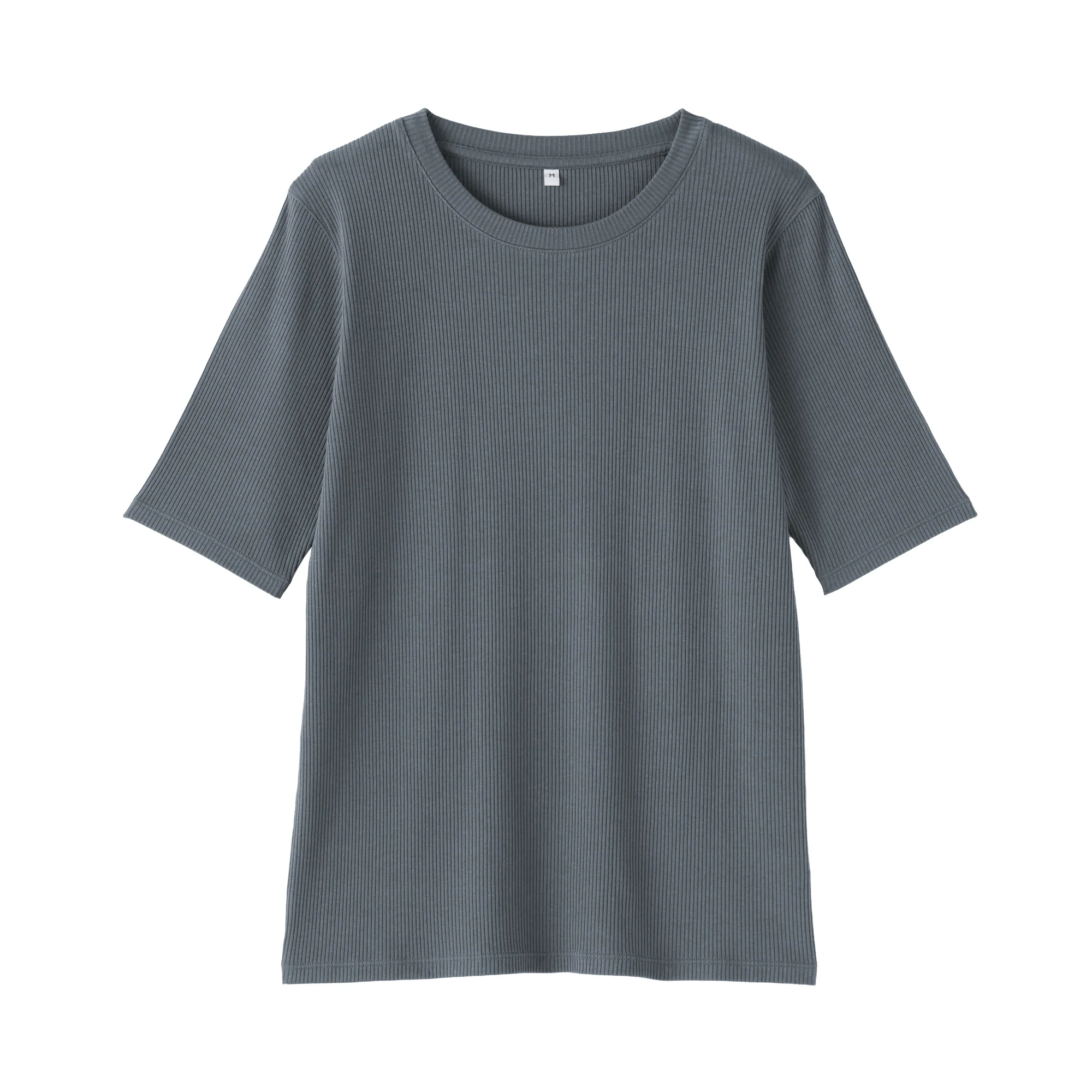 Lyocell Blend Rib Half Sleeve T-Shirt - Image 2