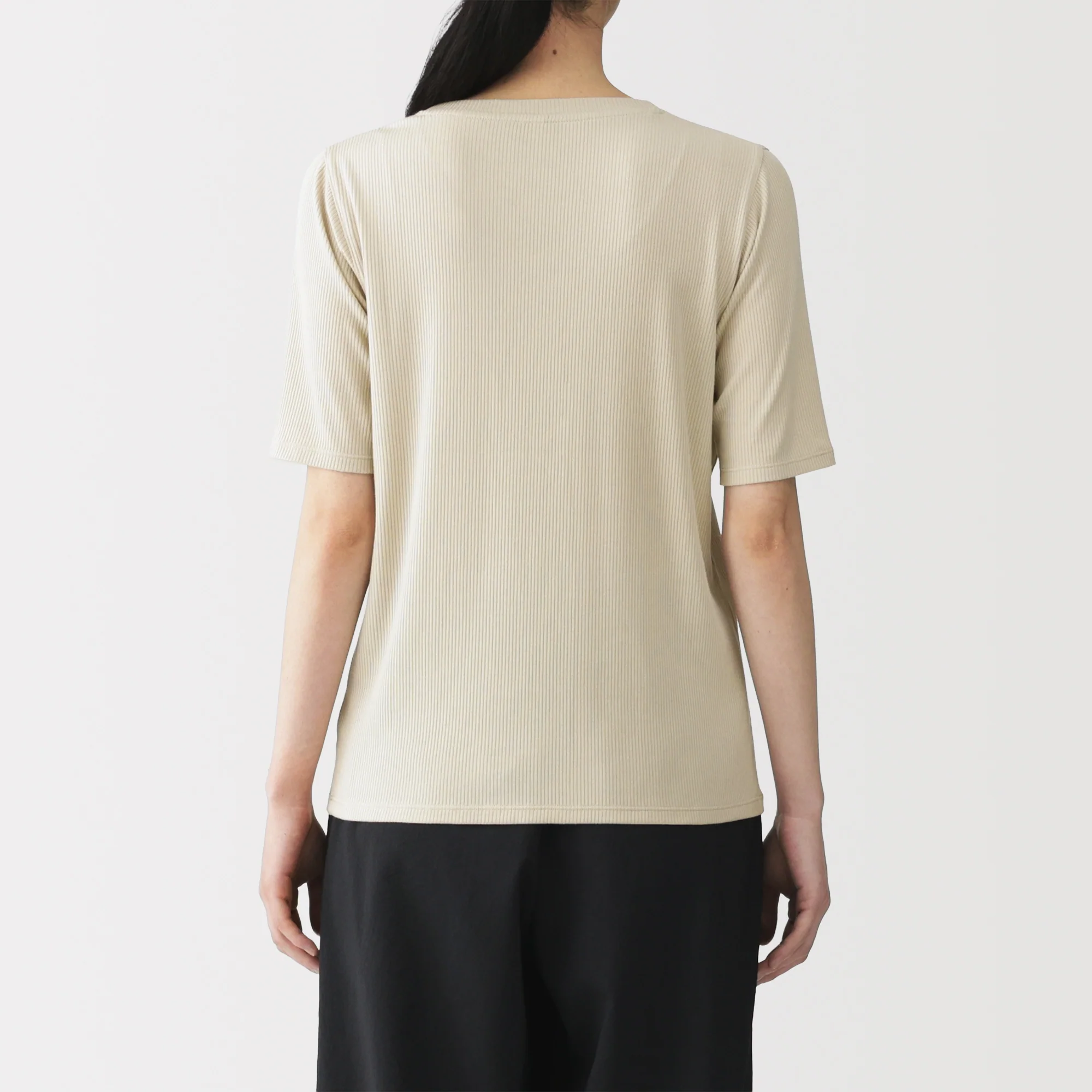 Lyocell Blend Rib Half Sleeve T-Shirt - Image 22