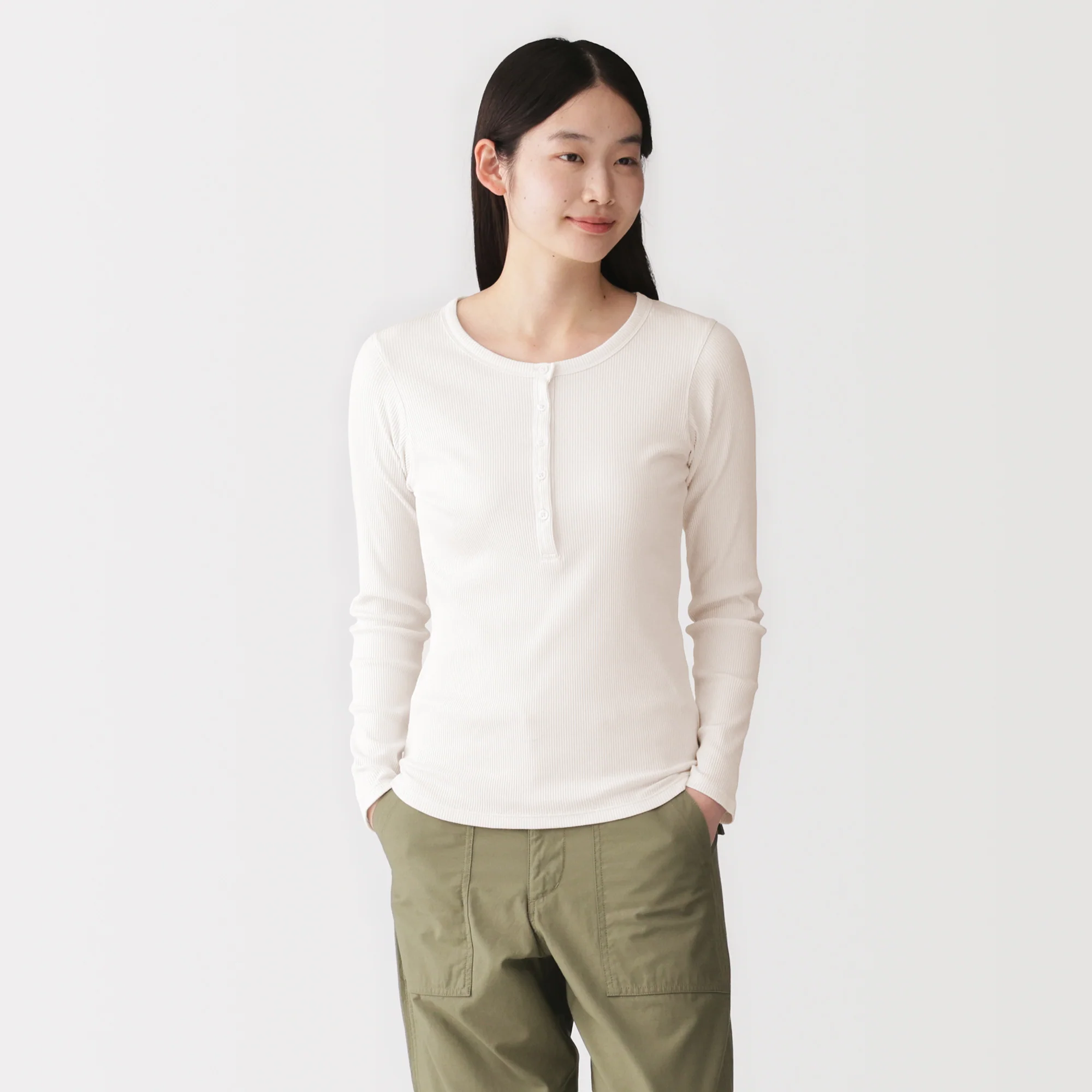 Lyocell Blend Rib Henley T-Shirt - Image 19