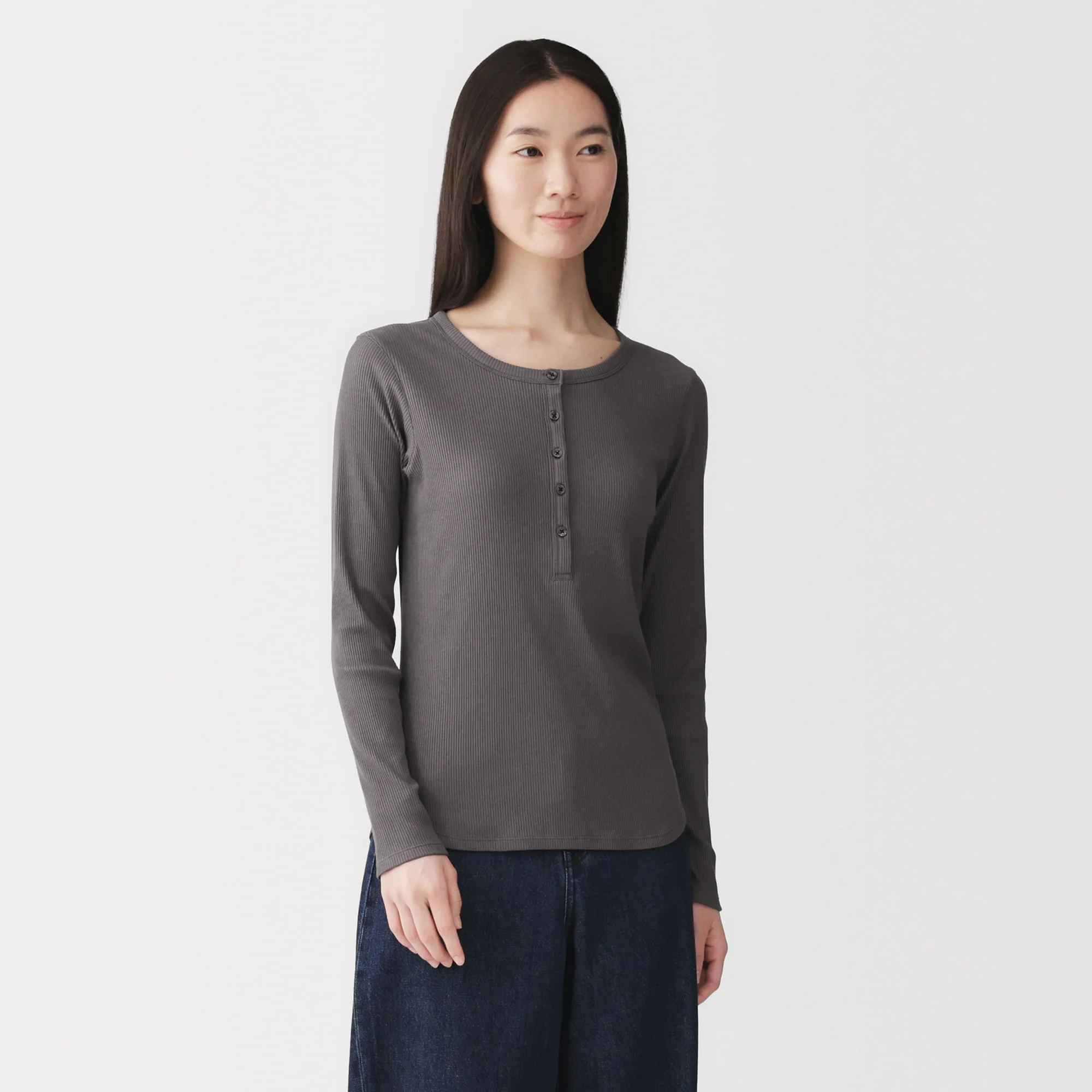Lyocell Blend Rib Henley T-Shirt - Image 27