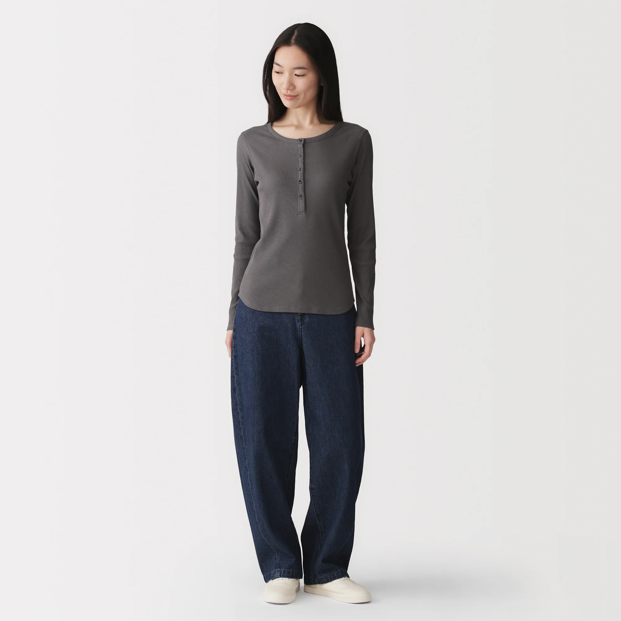 Lyocell Blend Rib Henley T-Shirt - Image 28