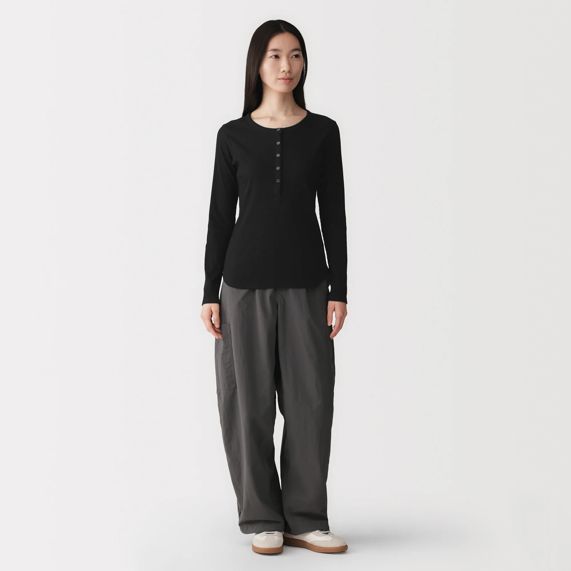 Lyocell Blend Rib Henley T-Shirt - Image 4