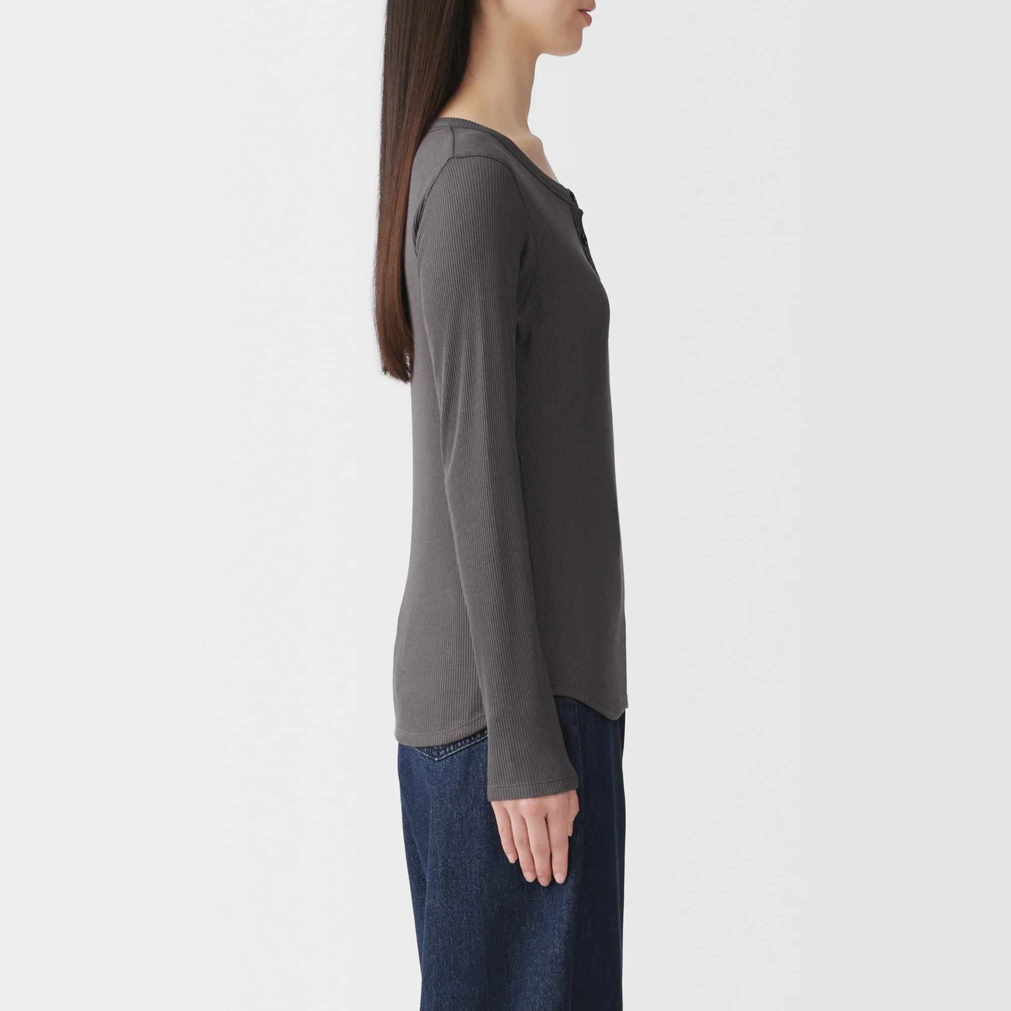 Lyocell Blend Rib Henley T-Shirt - Image 5