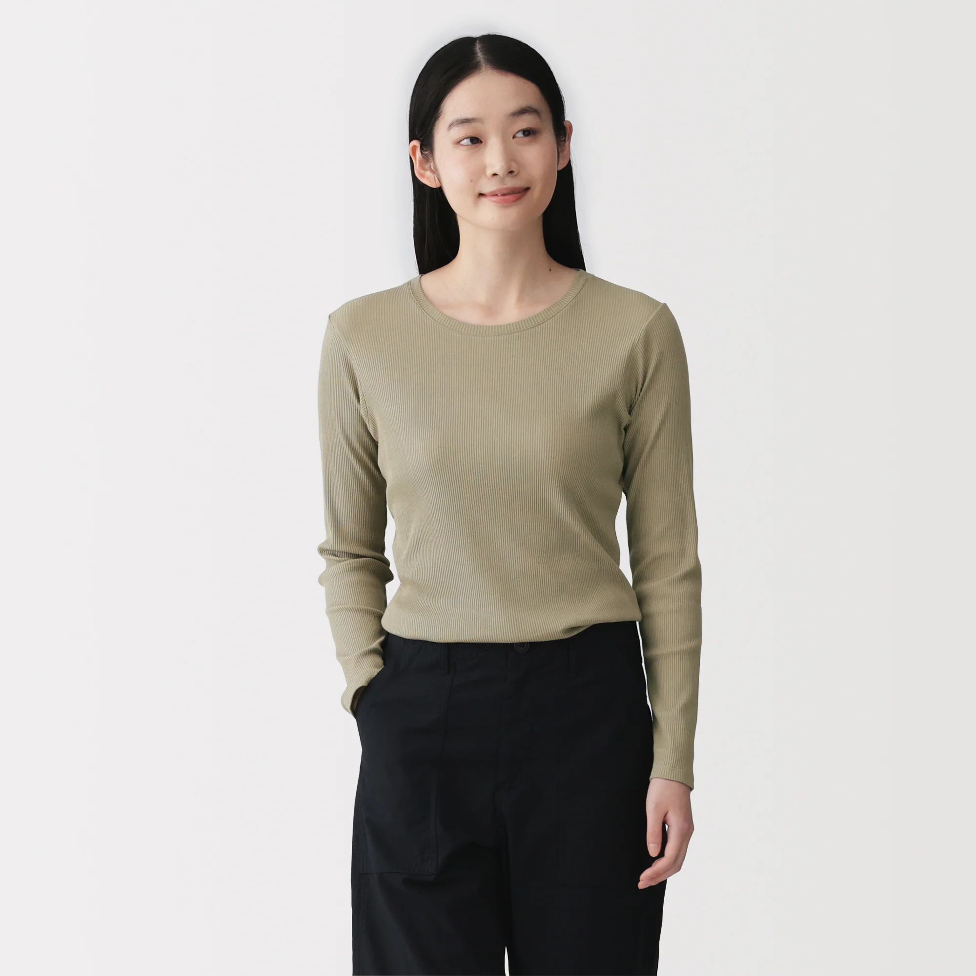 Lyocell Blend Rib T-Shirt - Image 43
