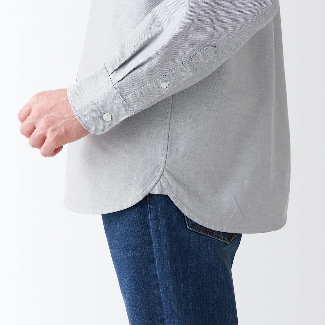 Men's Washed Oxford Collared Long Sleeve Button Down Shirt - Image 10
