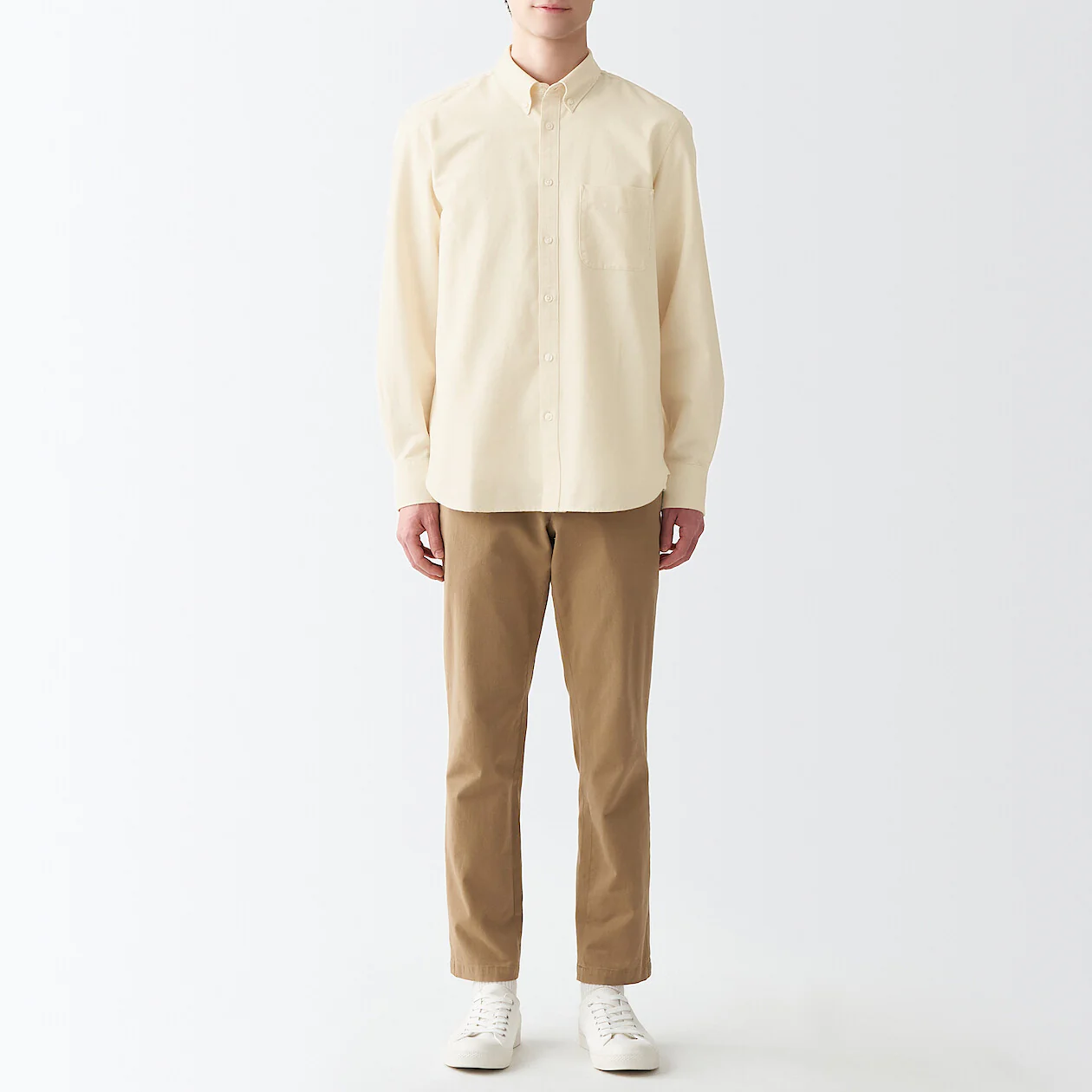 Men's Washed Oxford Collared Long Sleeve Button Down Shirt - Image 17