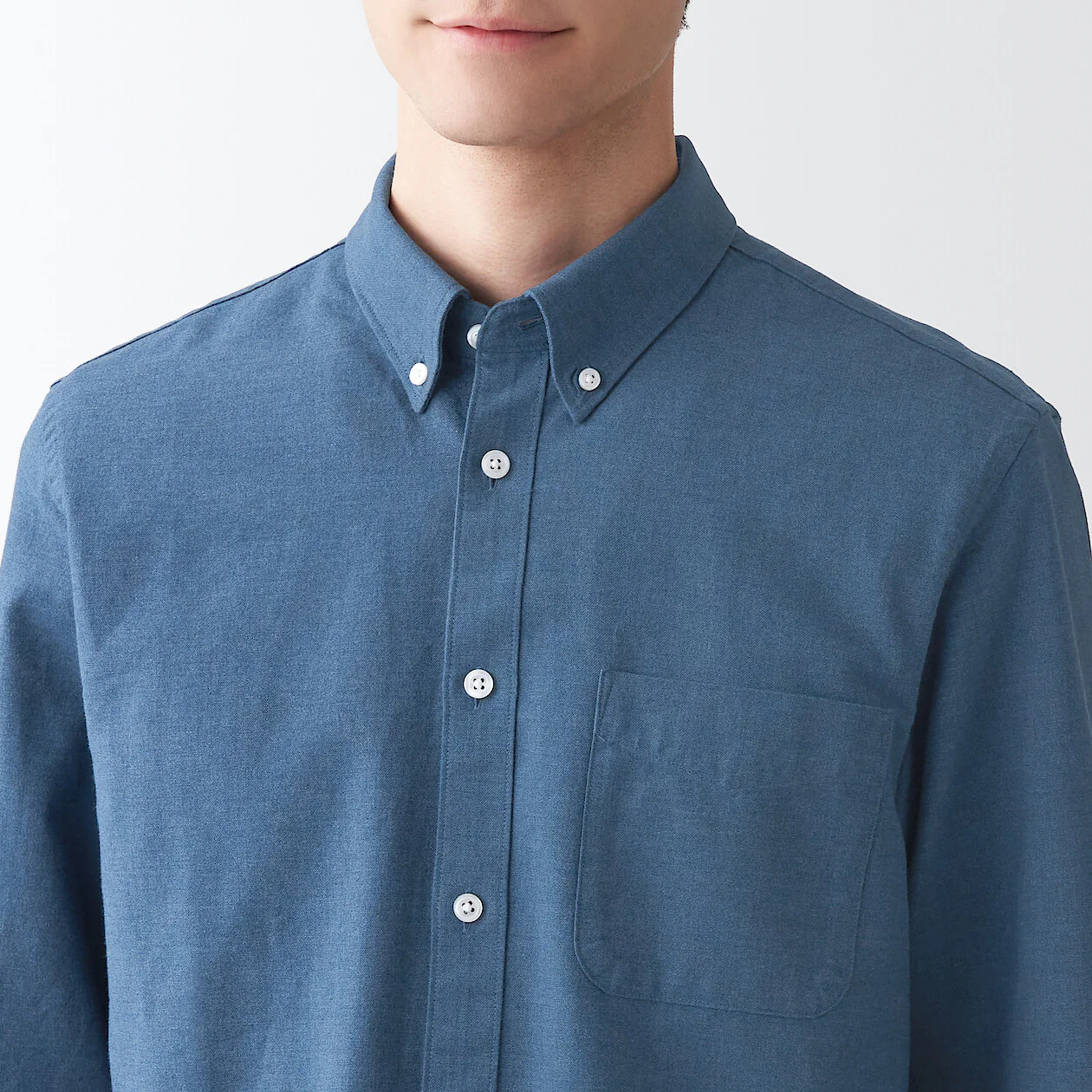 Men's Washed Oxford Collared Long Sleeve Button Down Shirt - Image 38