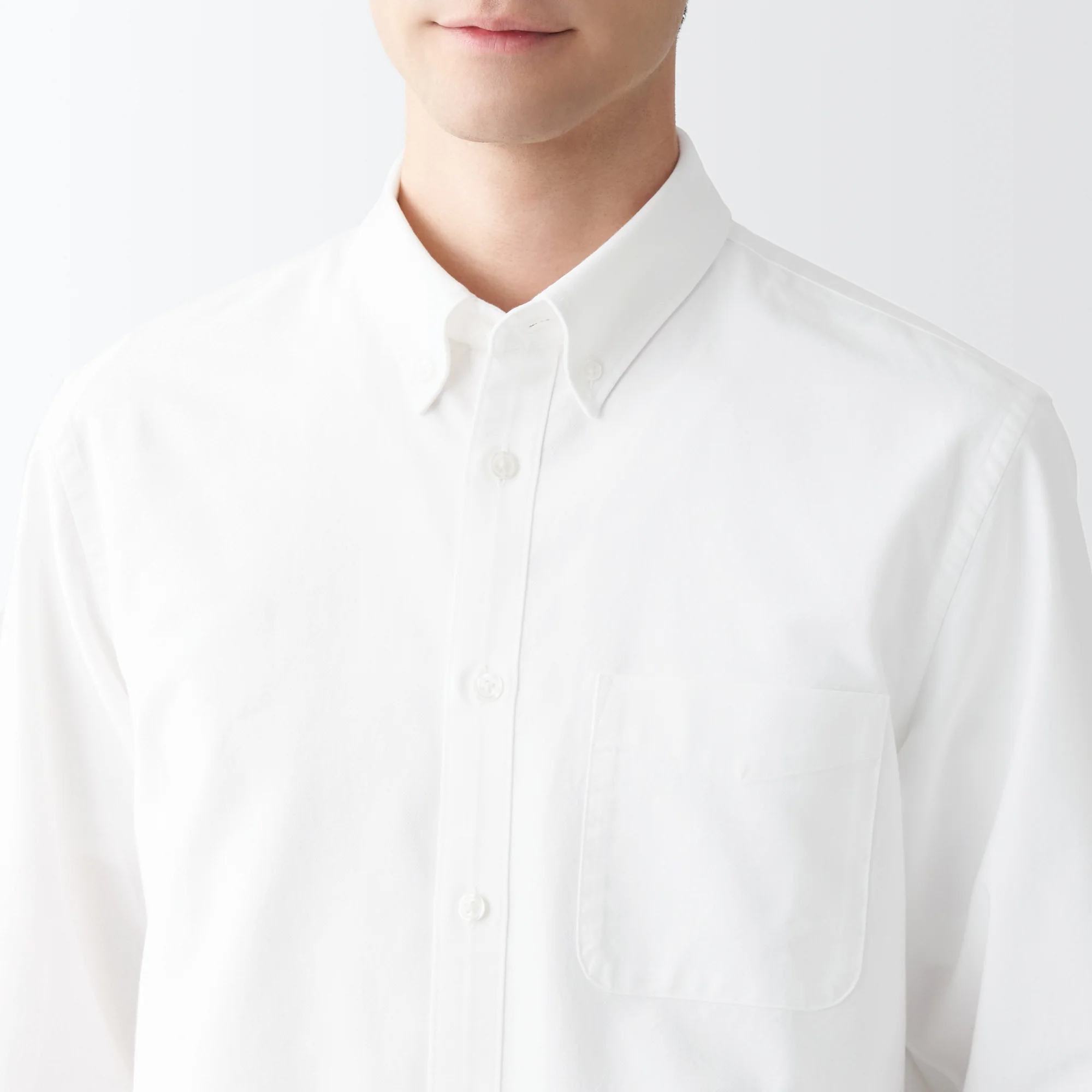 Men's Washed Oxford Collared Long Sleeve Button Down Shirt - Image 49