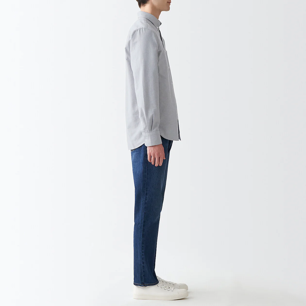 Men's Washed Oxford Collared Long Sleeve Button Down Shirt - Image 5
