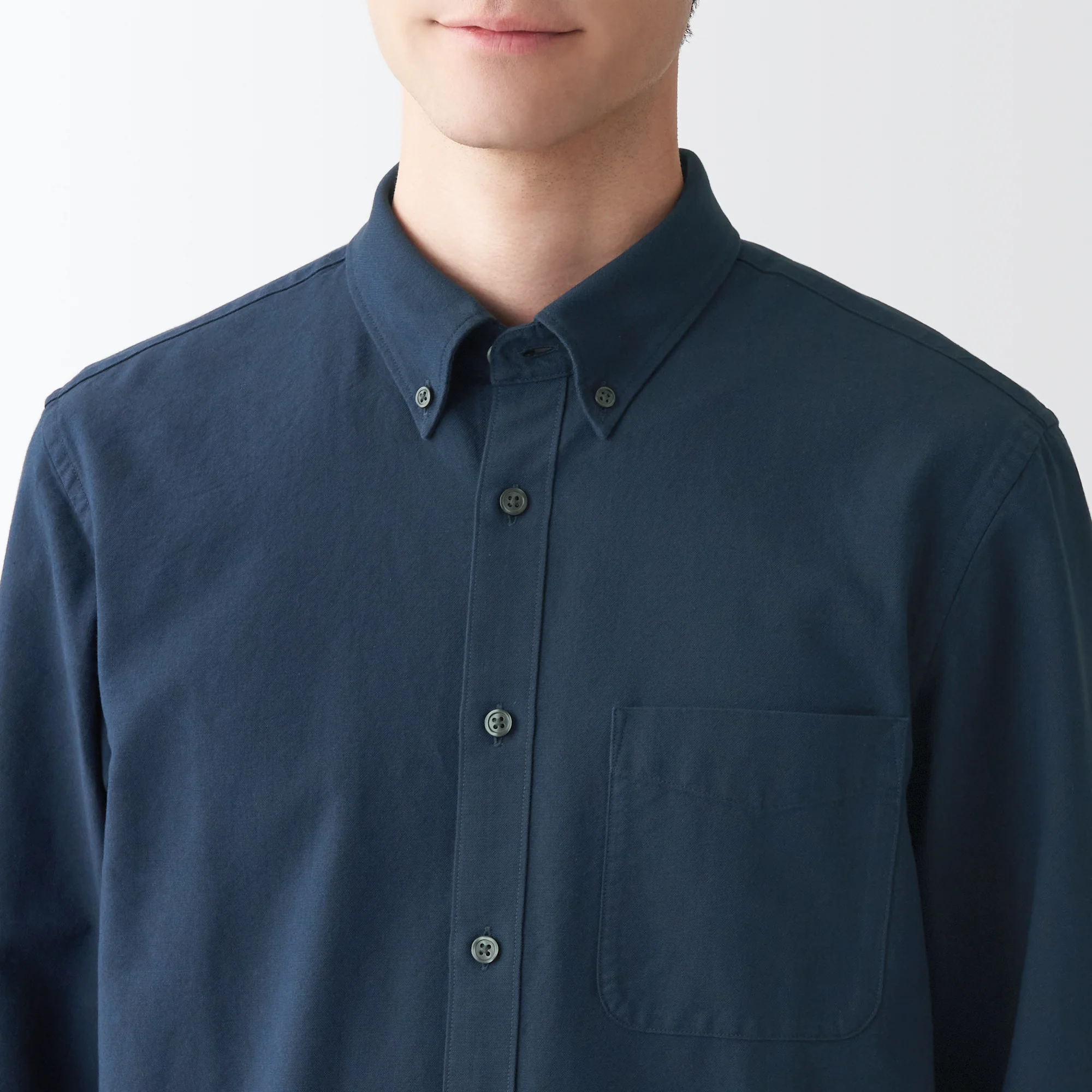 Men's Washed Oxford Collared Long Sleeve Button Down Shirt - Image 69