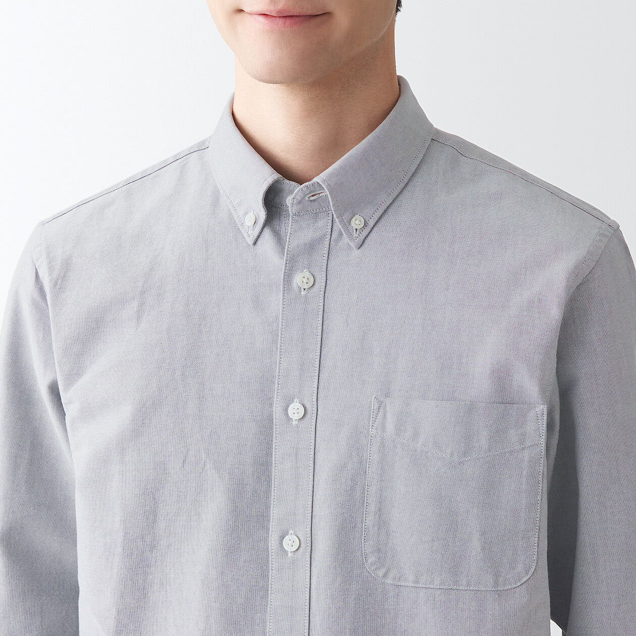 Men's Washed Oxford Collared Long Sleeve Button Down Shirt - Image 9