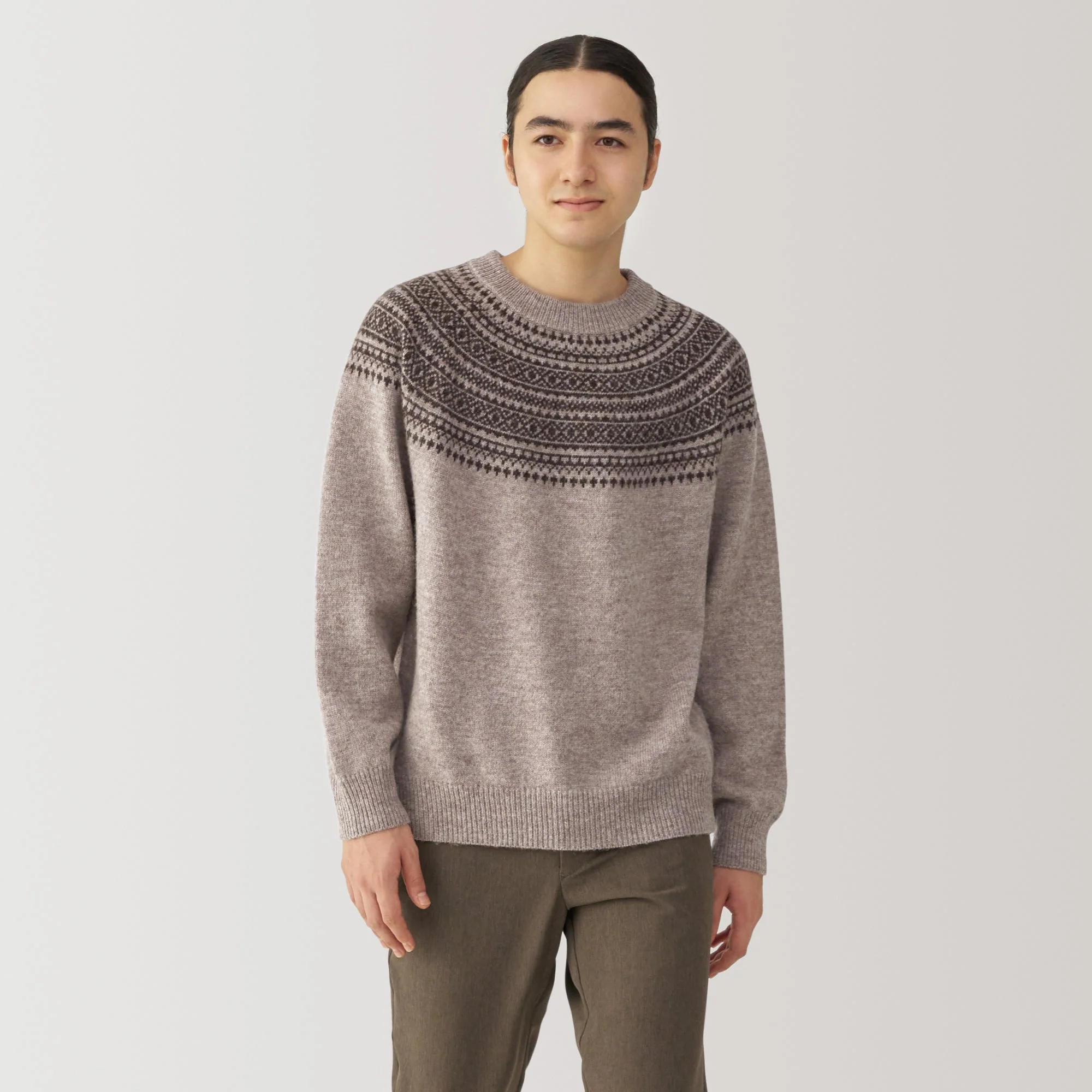 Men's Andes Wool Brushed Weave Crewneck Sweater - Image 10