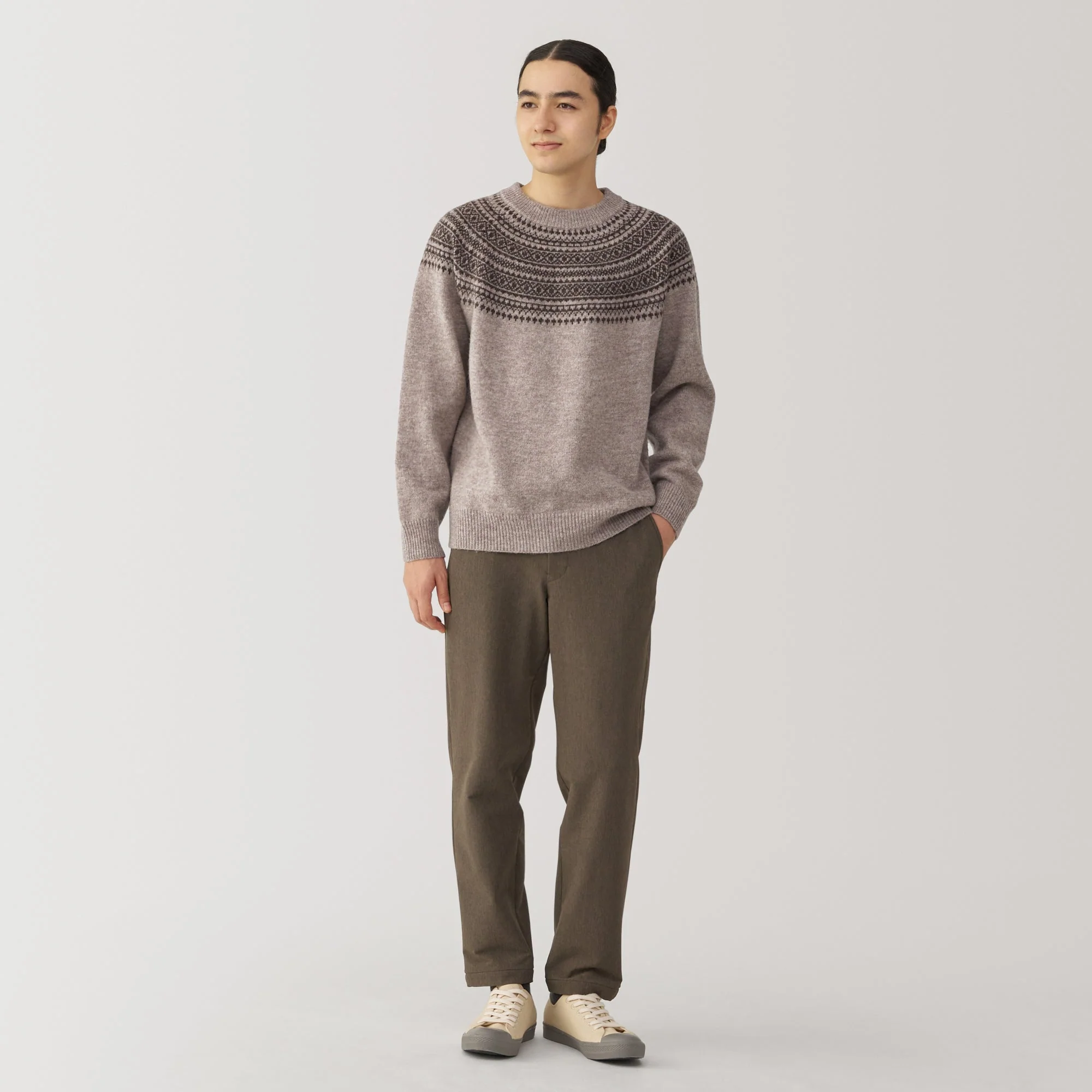 Men's Andes Wool Brushed Weave Crewneck Sweater - Image 11