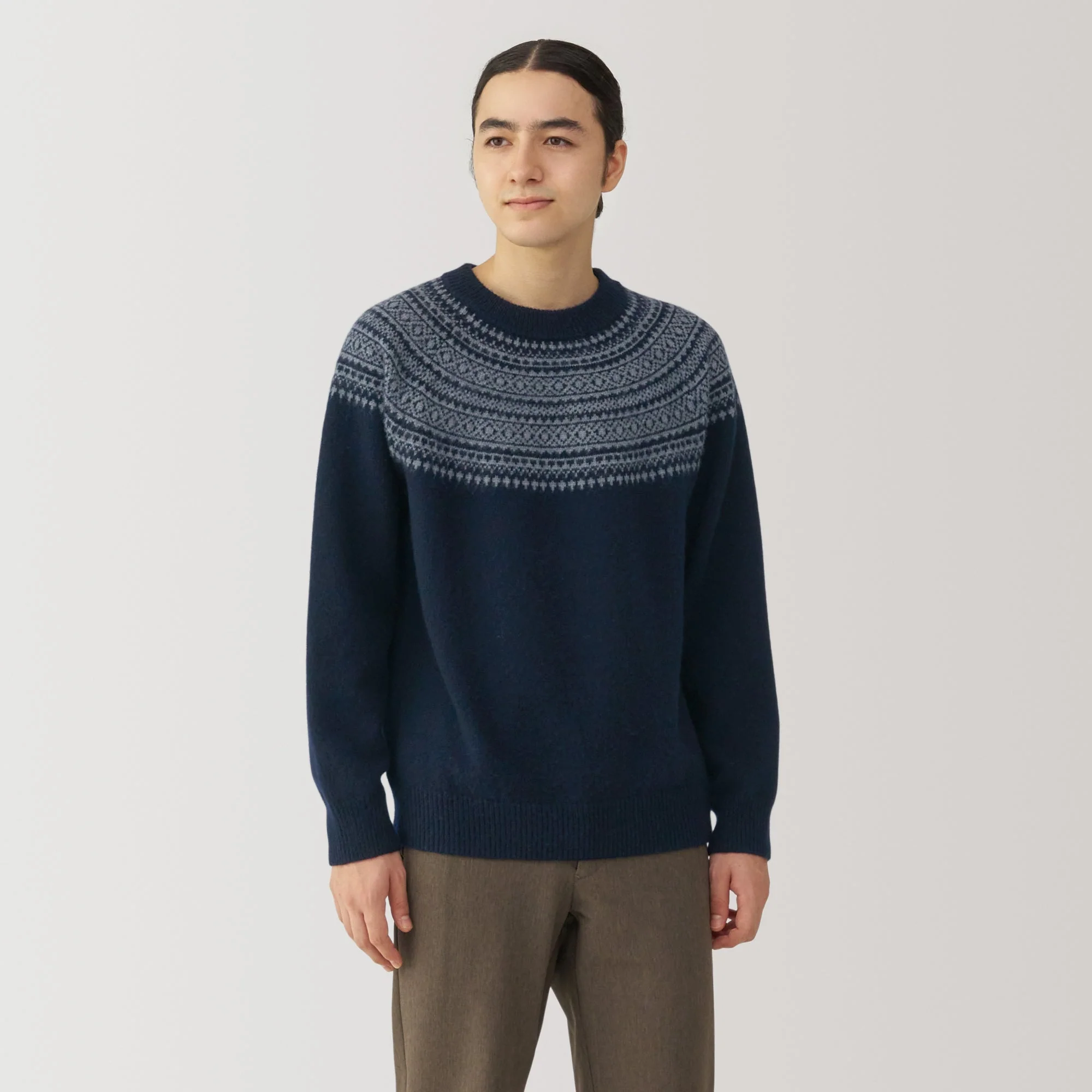 Men's Andes Wool Brushed Weave Crewneck Sweater - Image 2