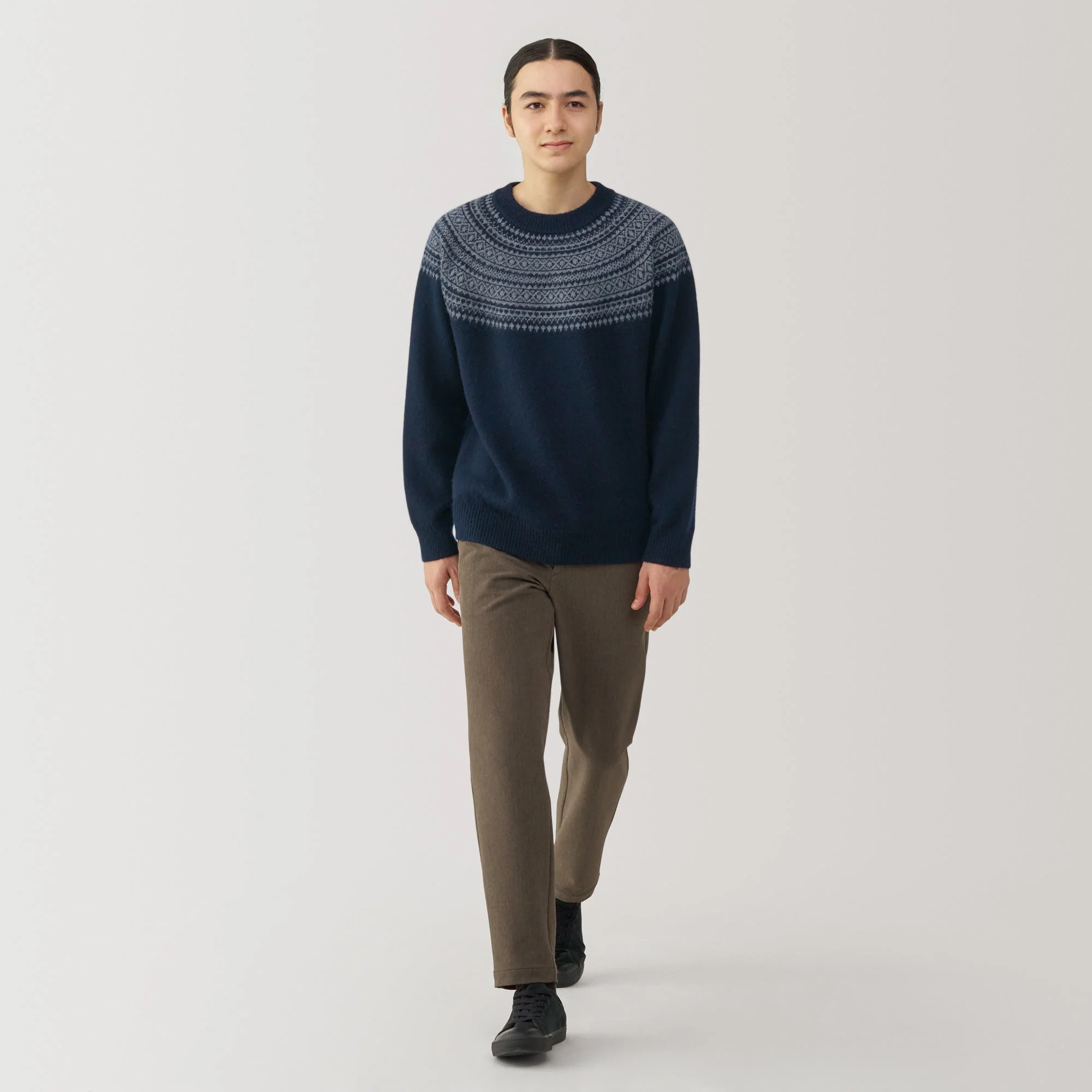 Men's Andes Wool Brushed Weave Crewneck Sweater - Image 4
