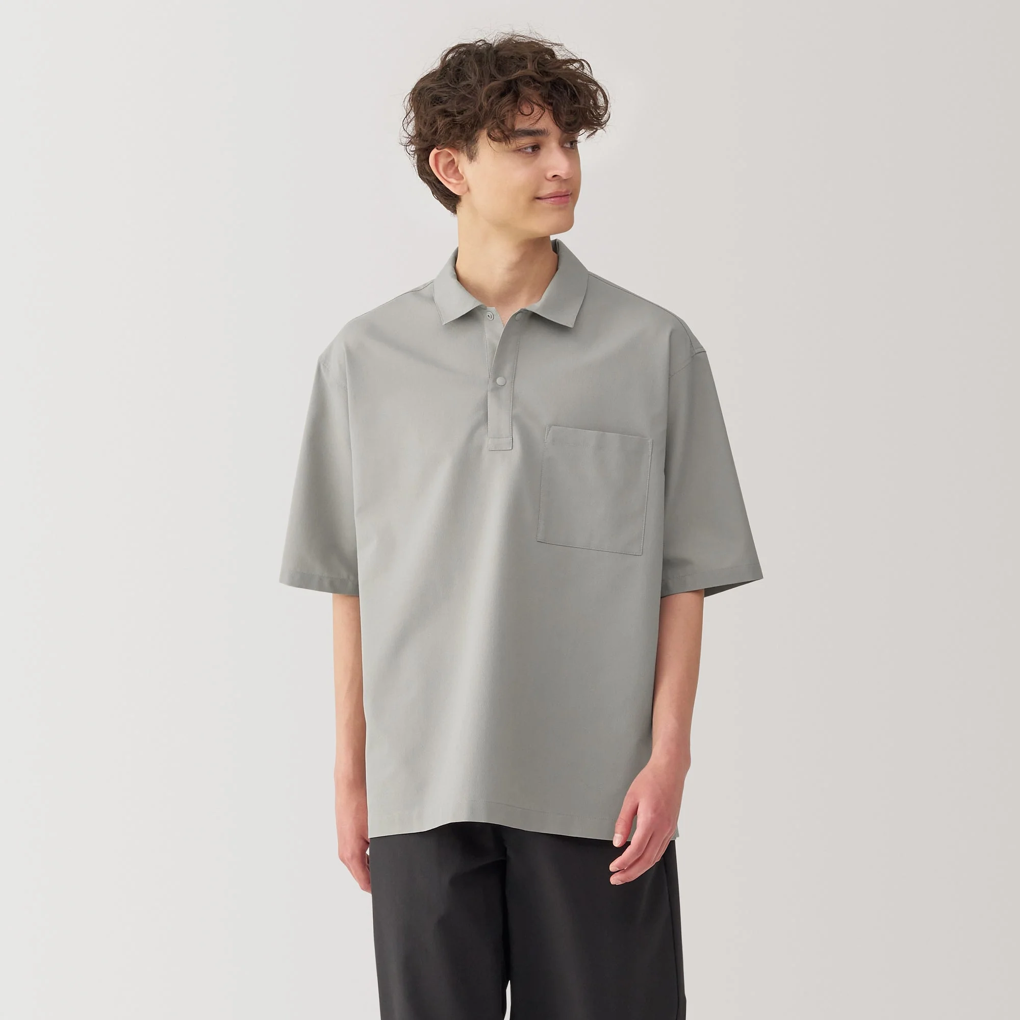 Men's Breathable Wide Half Sleeve Woven Polo Shirt - Image 11