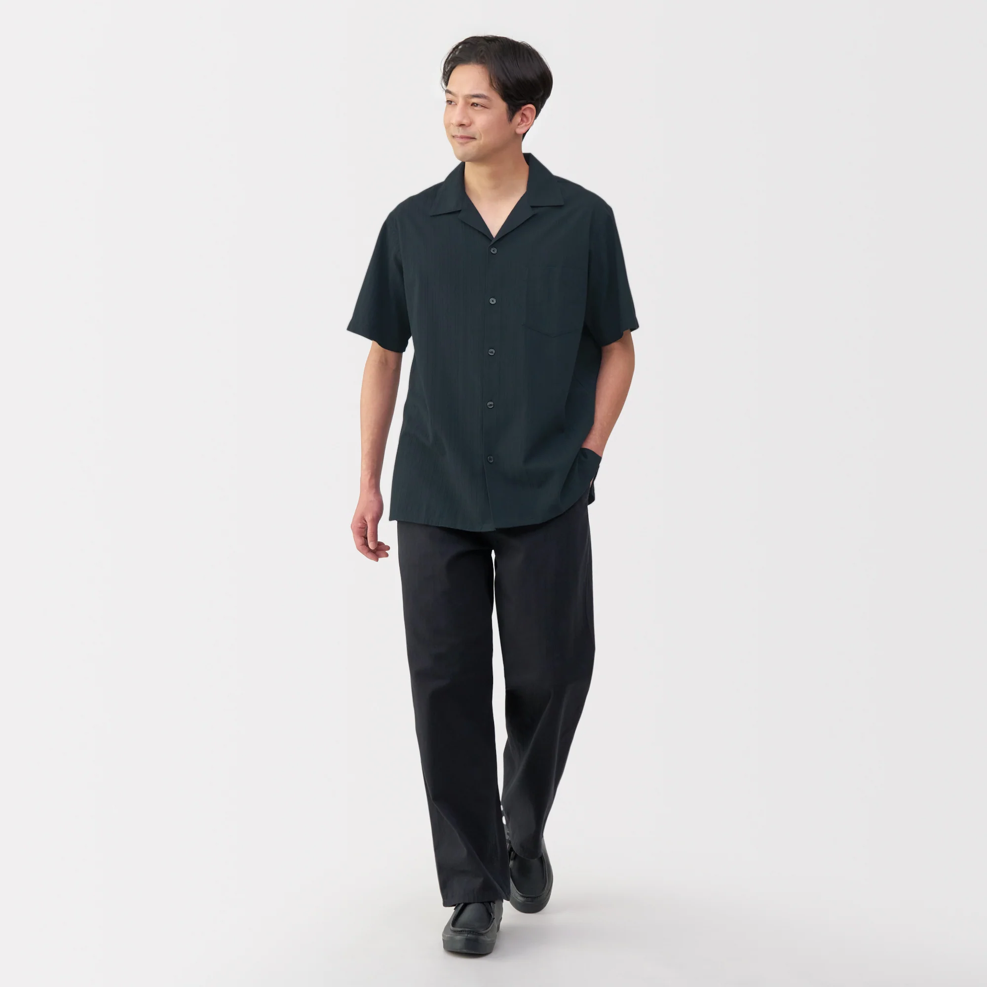 Men's Dobby Open Collar Shirt - Image 13