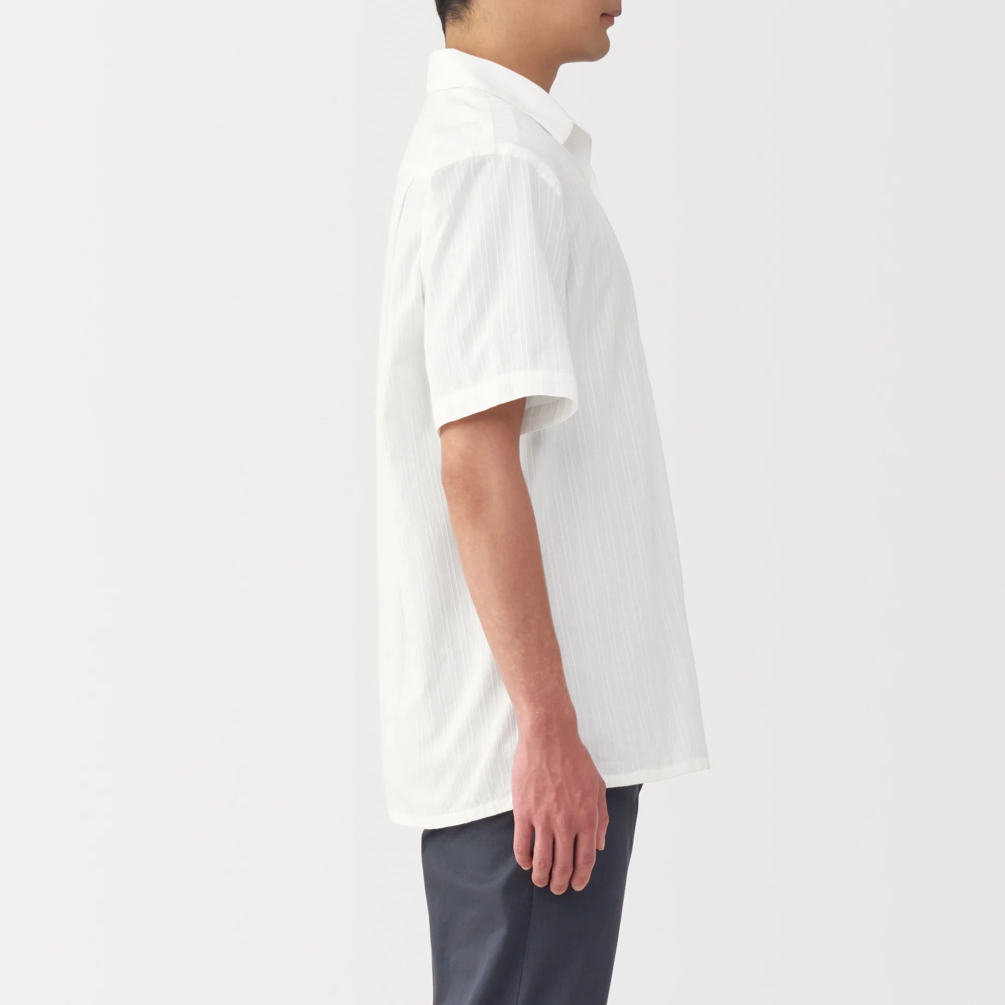 Men's Dobby Open Collar Shirt - Image 5