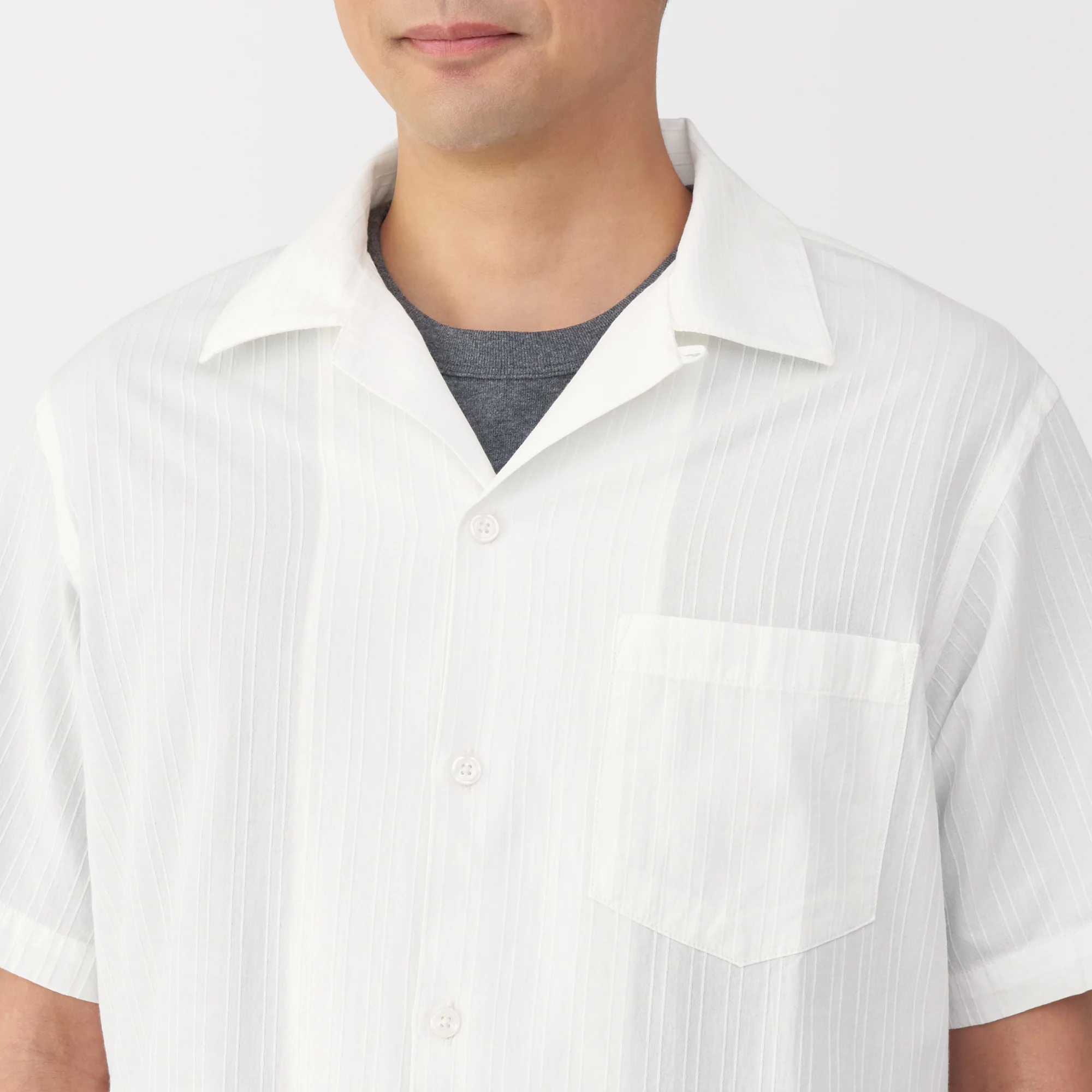 Men's Dobby Open Collar Shirt - Image 7