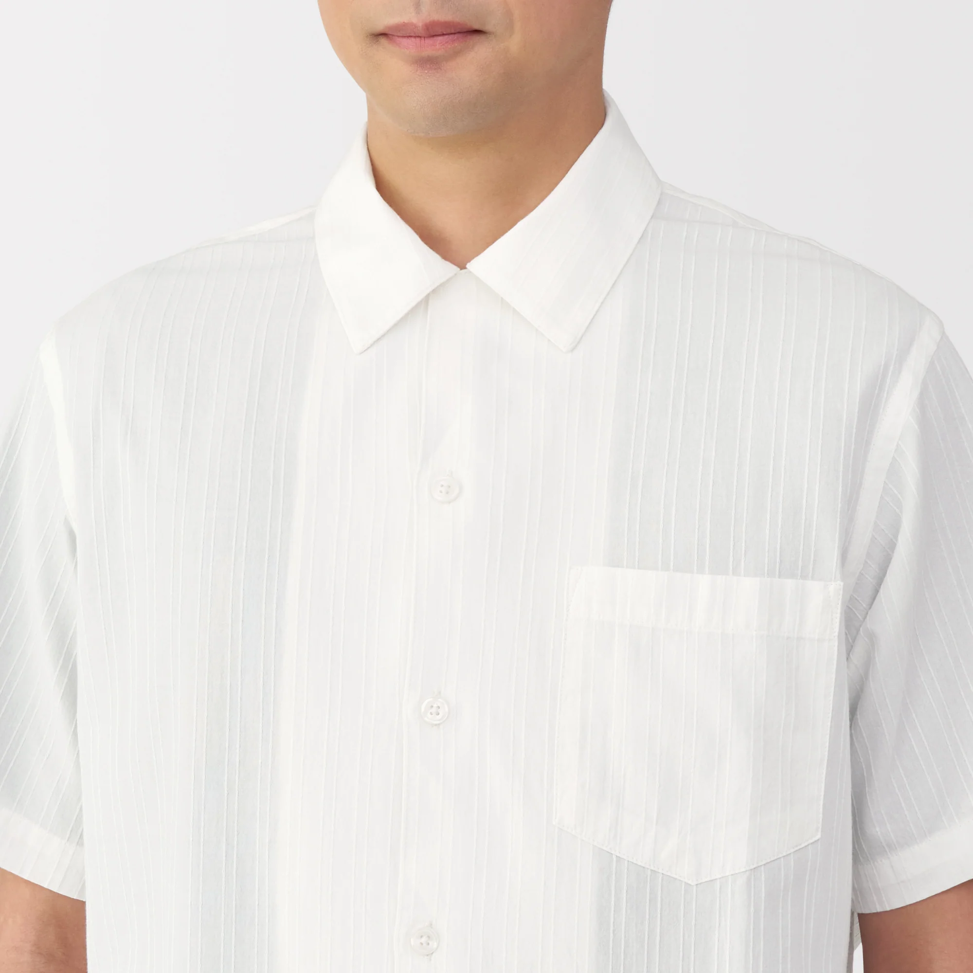 Men's Dobby Open Collar Shirt - Image 8