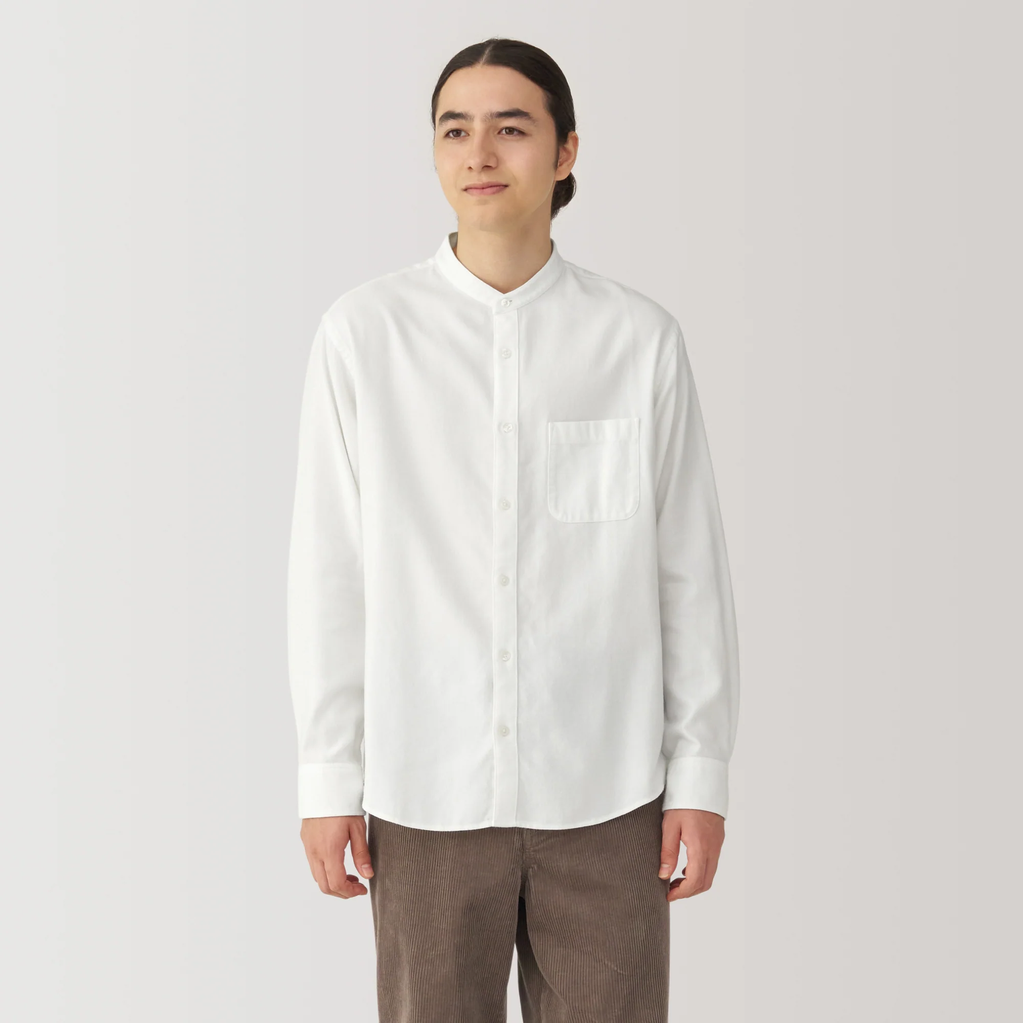 Men's Flannel Stand Collar Long Sleeve Shirt - Image 11