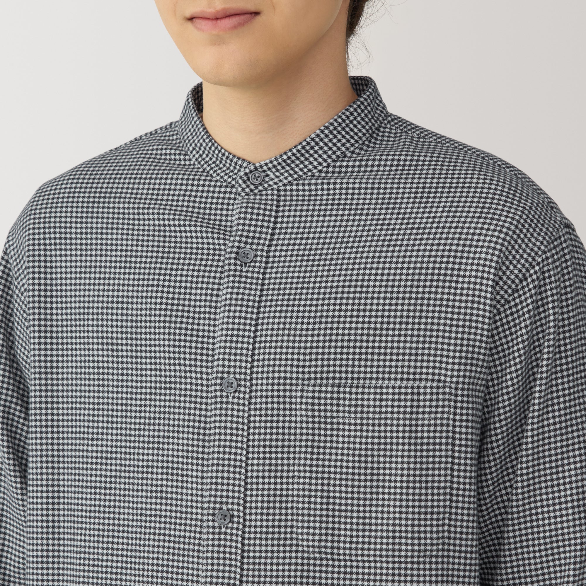 Men's Flannel Stand Collar Long Sleeve Shirt - Image 29