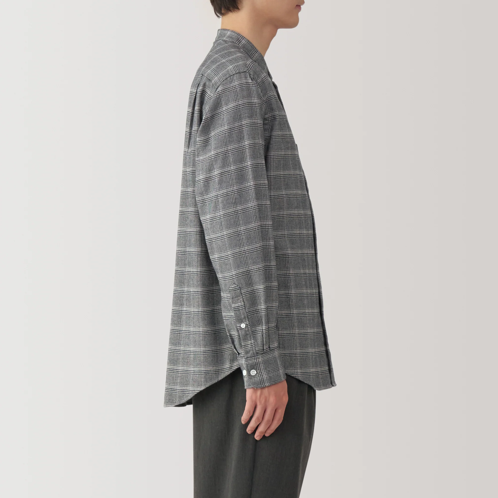 Men's Flannel Stand Collar Long Sleeve Shirt - Image 35
