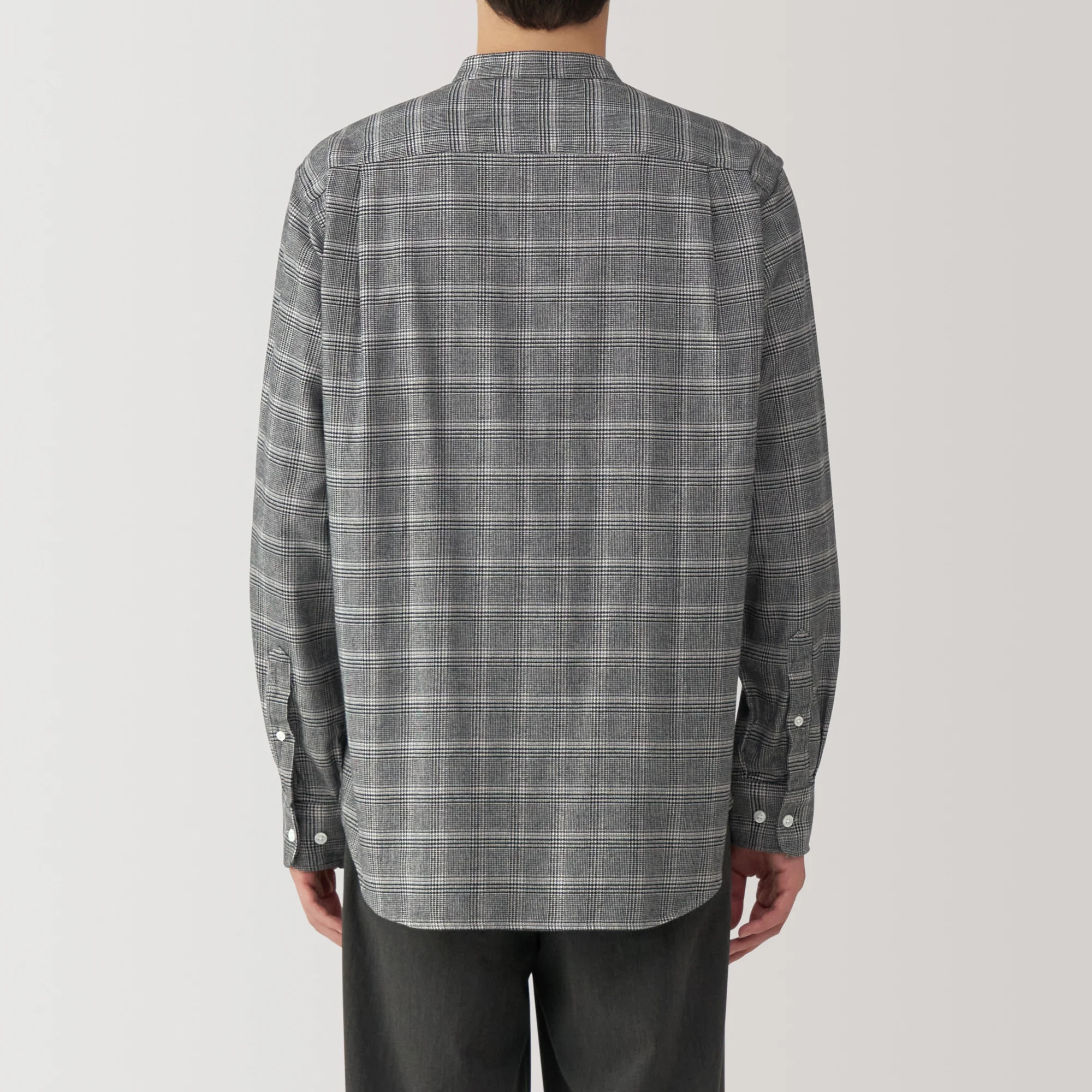 Men's Flannel Stand Collar Long Sleeve Shirt - Image 36
