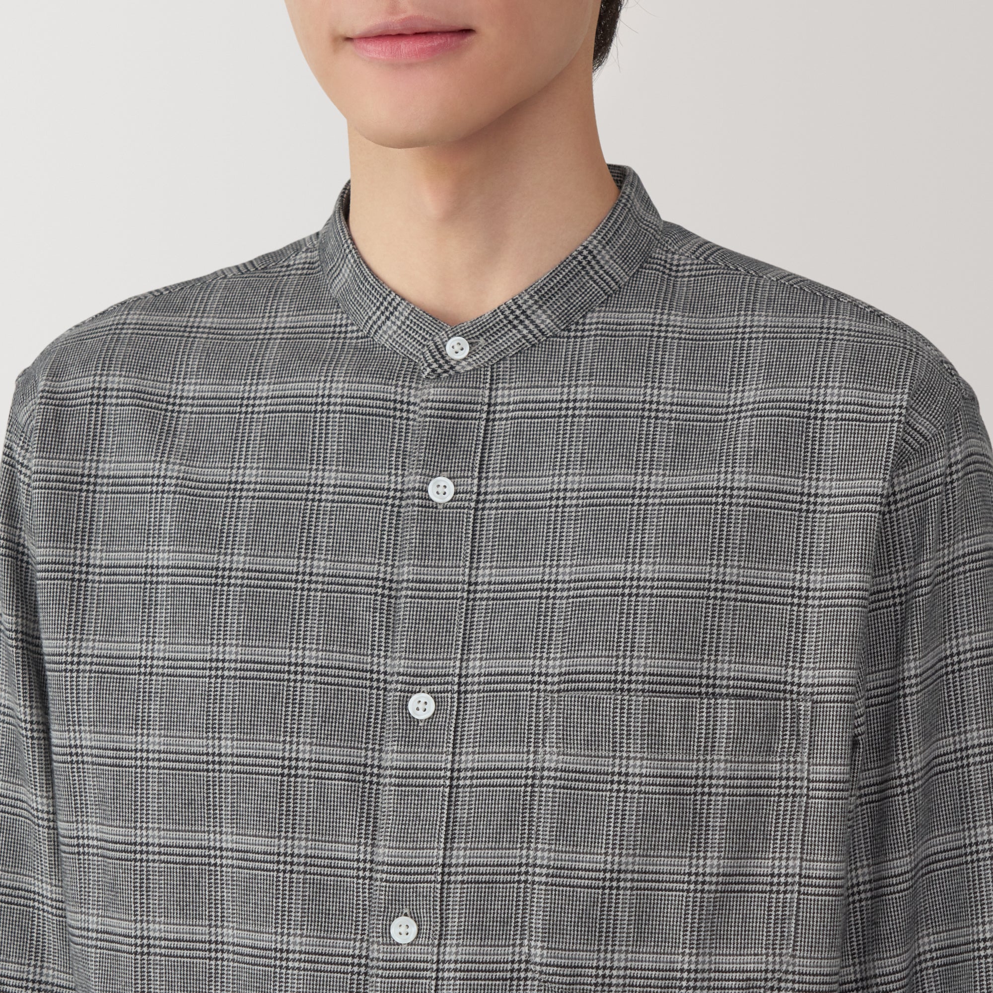 Men's Flannel Stand Collar Long Sleeve Shirt - Image 37