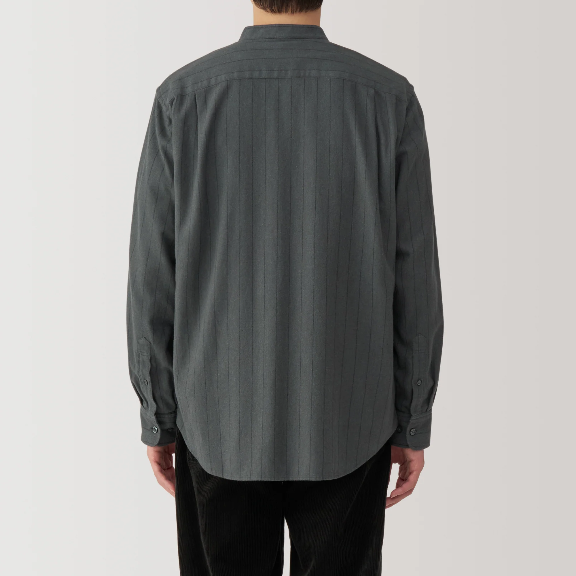 Men's Flannel Stand Collar Long Sleeve Shirt - Image 44