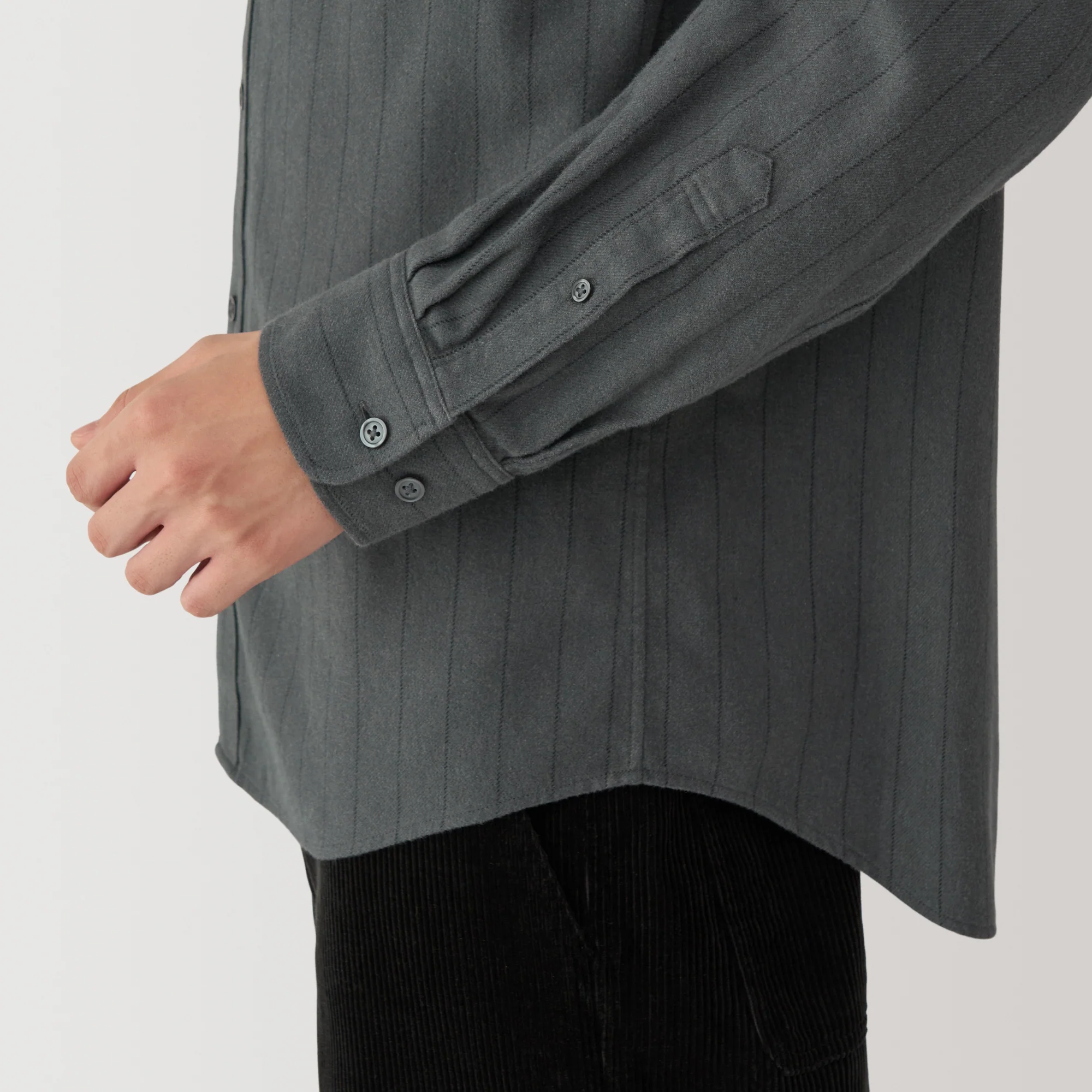Men's Flannel Stand Collar Long Sleeve Shirt - Image 46