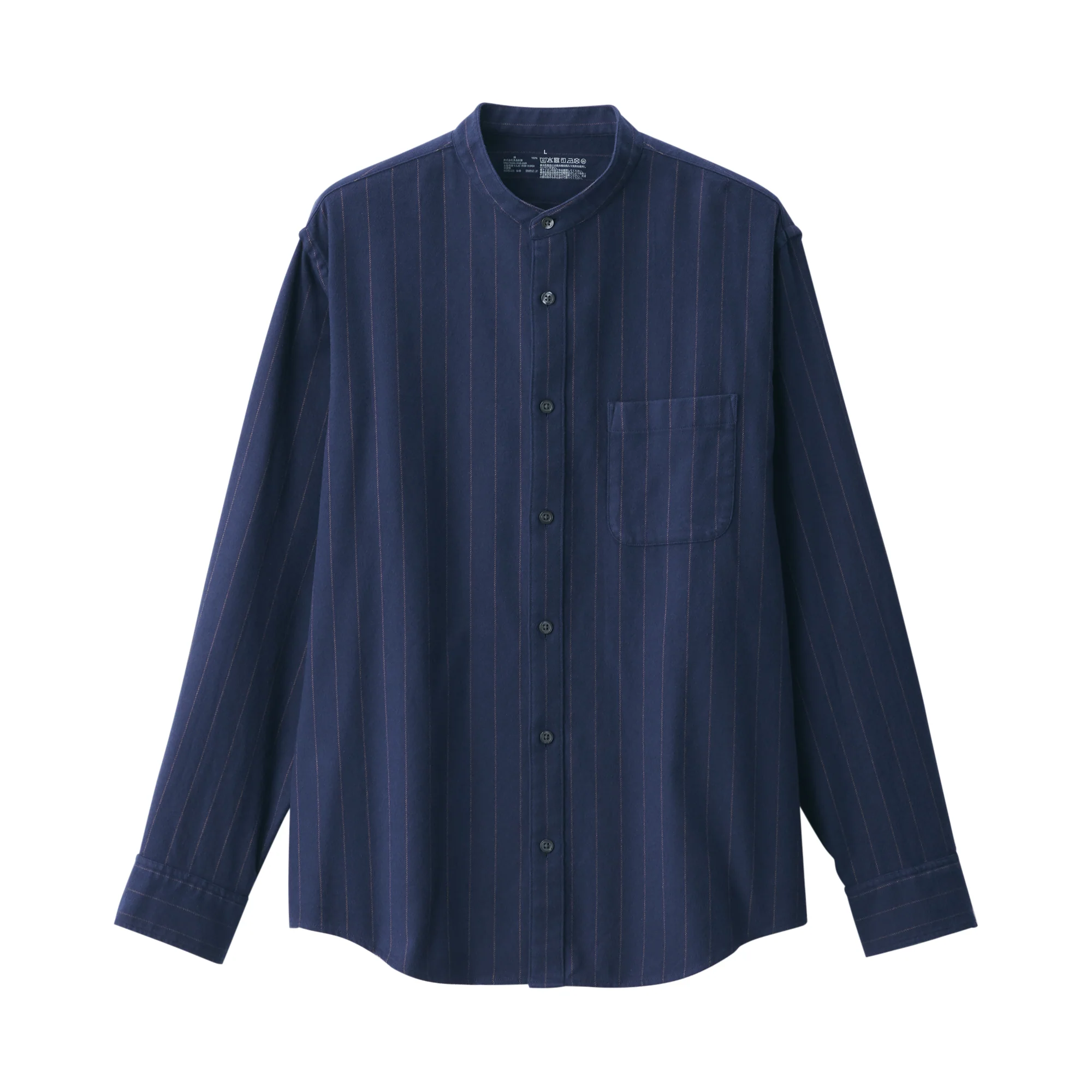 Men's Flannel Stand Collar Long Sleeve Shirt - Image 48