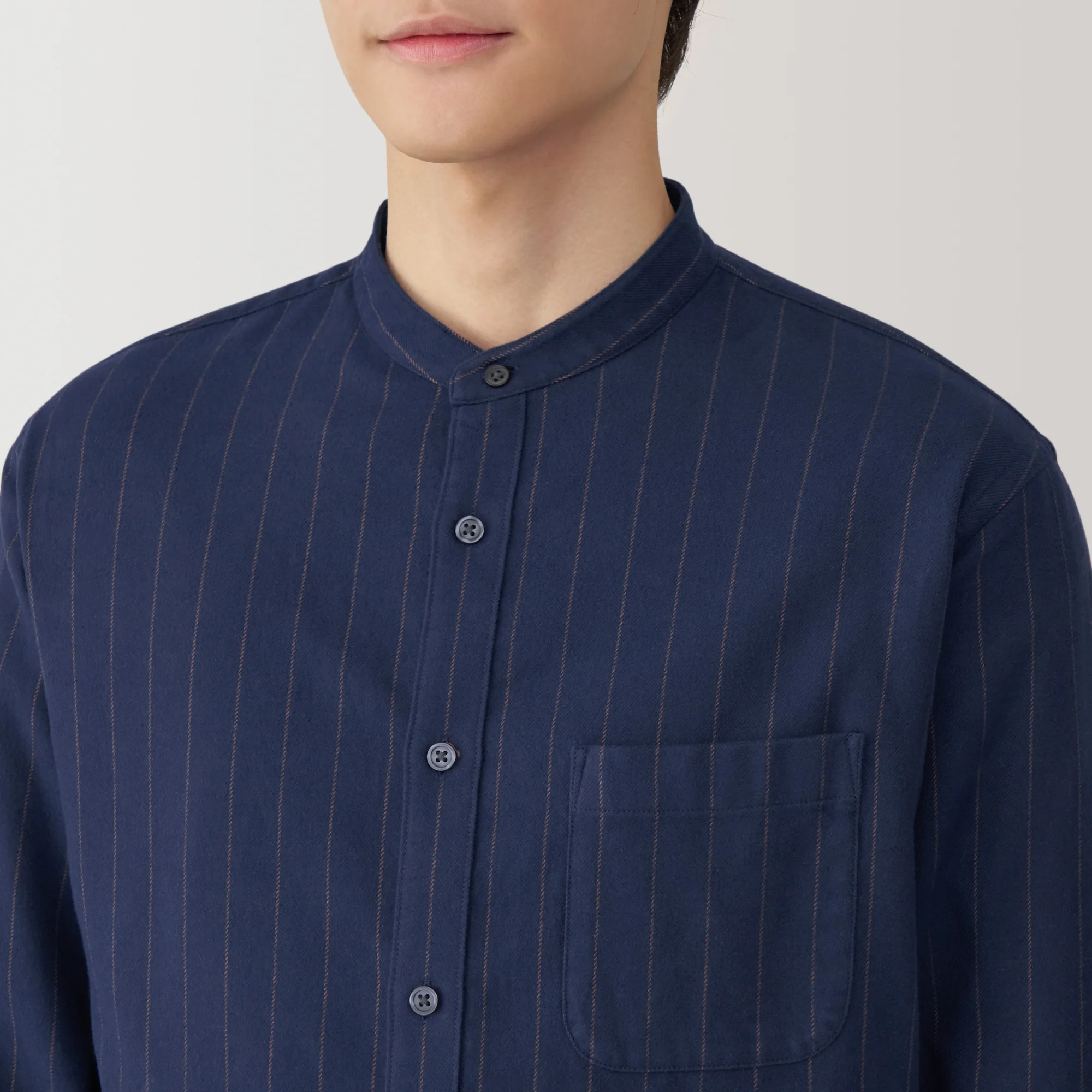 Men's Flannel Stand Collar Long Sleeve Shirt - Image 53