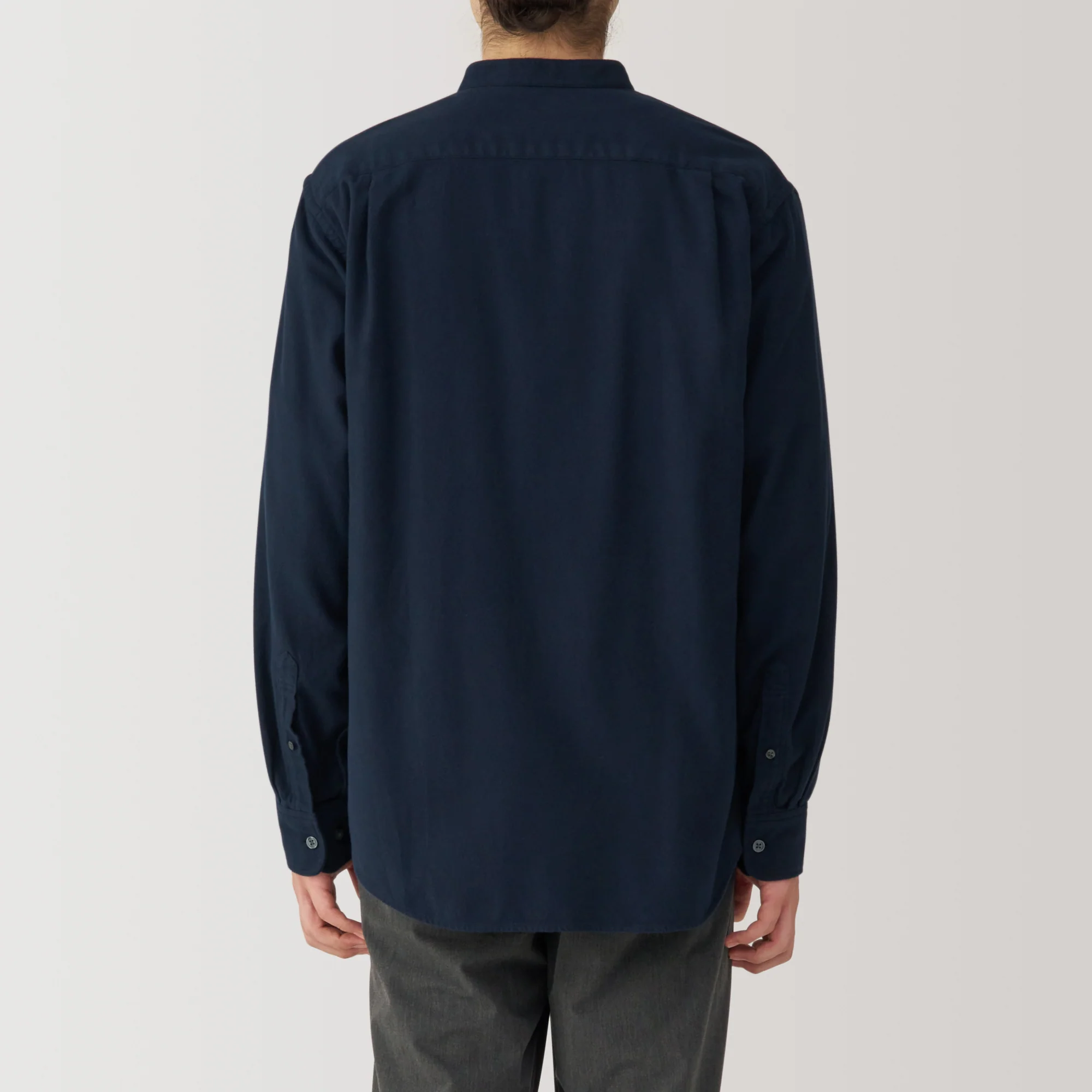 Men's Flannel Stand Collar Long Sleeve Shirt - Image 6